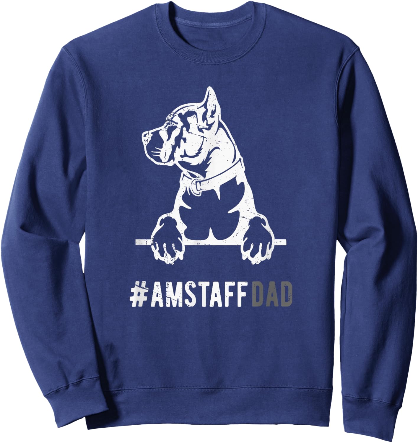 Amstaff Dad Herren Staffordshire Terrier Hund Papa Geschenk Sweatshirt - Sweatshirt | Navy