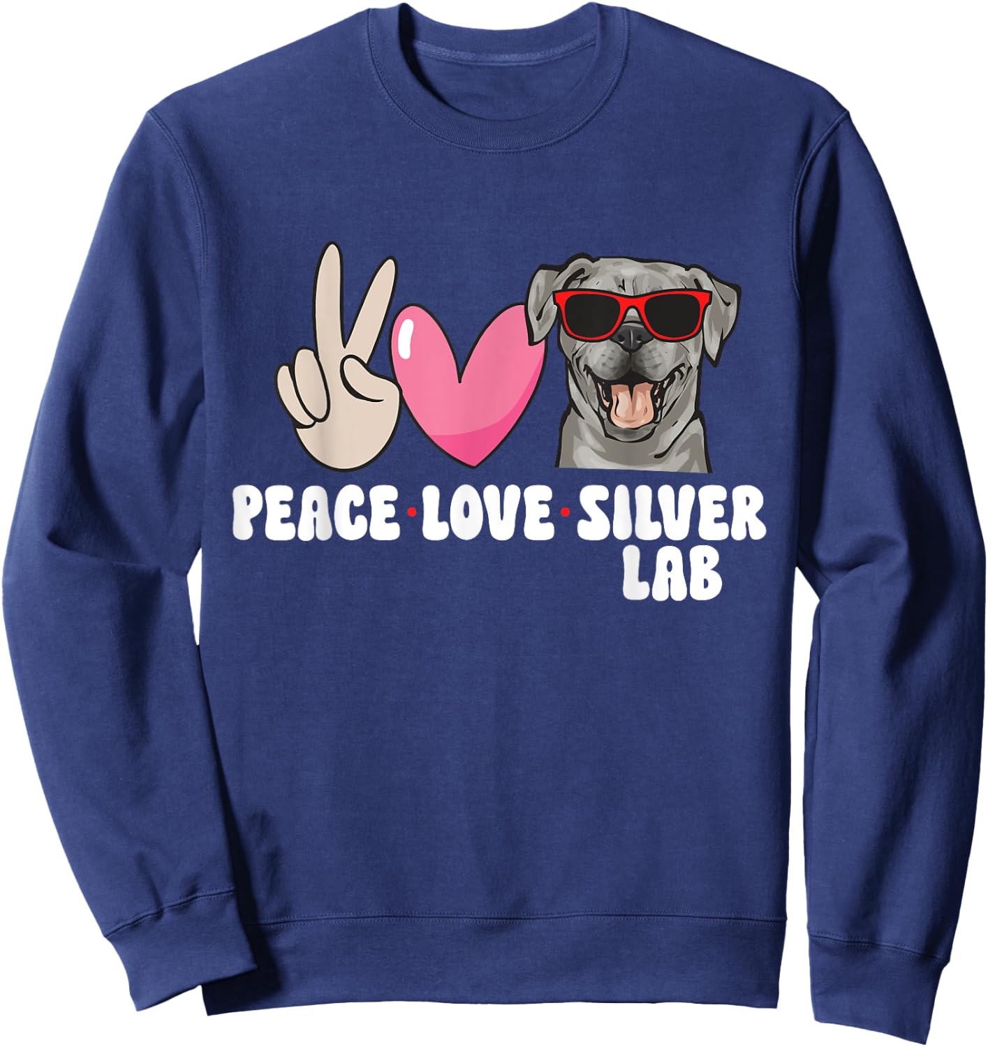 Silver Labrador Retriever Silver Lab Sweatshirt - Sweatshirt | Navy