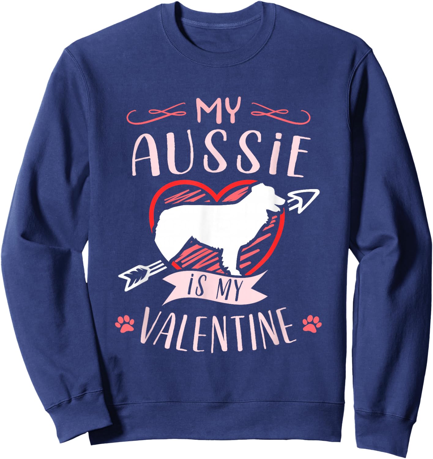 Valentine's day - Australian shepherd Dog Valentine Sweatshirt - Sweatshirt | Navy