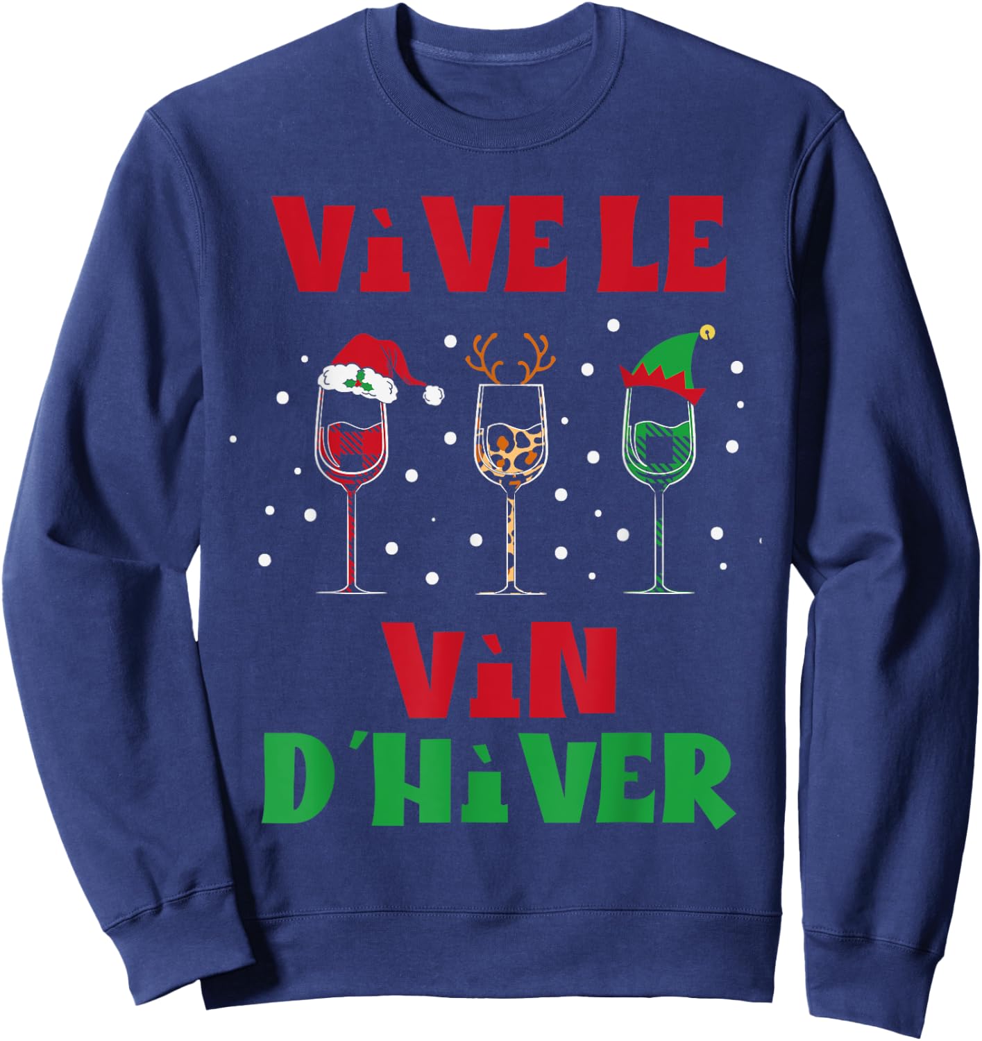 Long live winter wine humor christmas man beauf amateur wine Sweatshirt - Sweatshirt | Navy