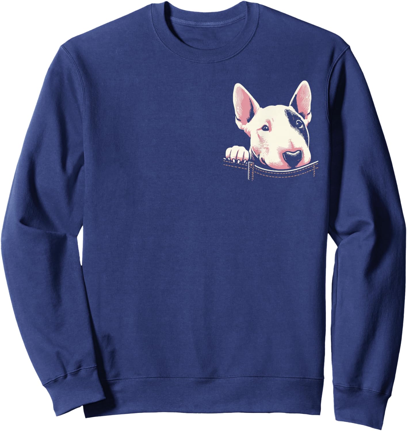 Cute Bull Terrier Scout Dog Graphic Design Sweatshirt - Sweatshirt | Navy