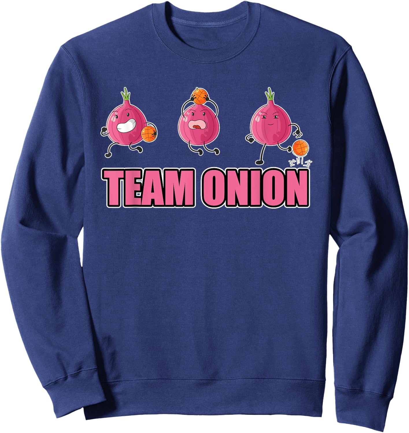 Funny Team Onion Sports Costume Love Vegan Food Sweatshirt - Sweatshirt | Navy