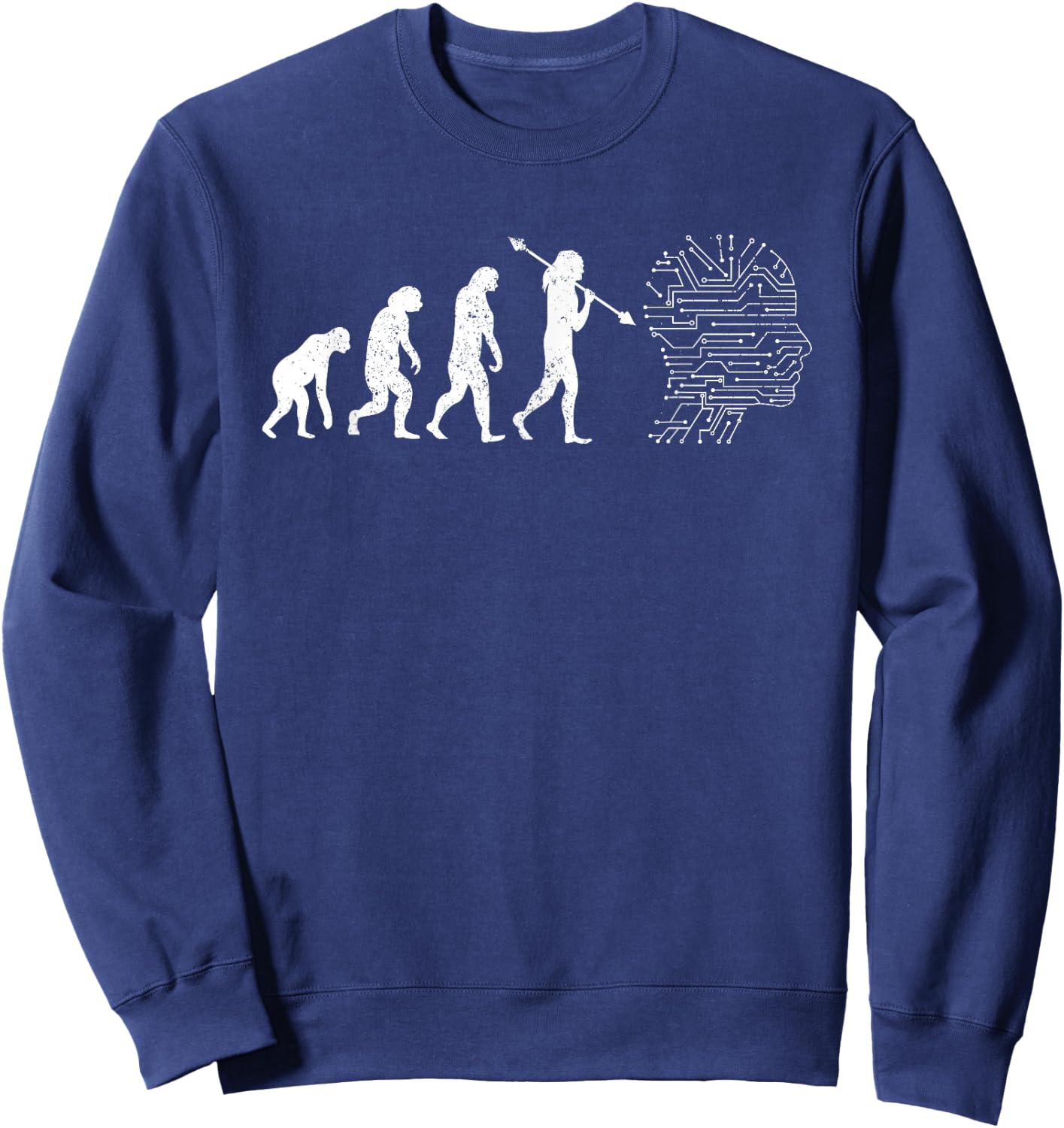 AI Evolution Funny Artificial Intelligence , black Sweatshirt - Sweatshirt | Navy