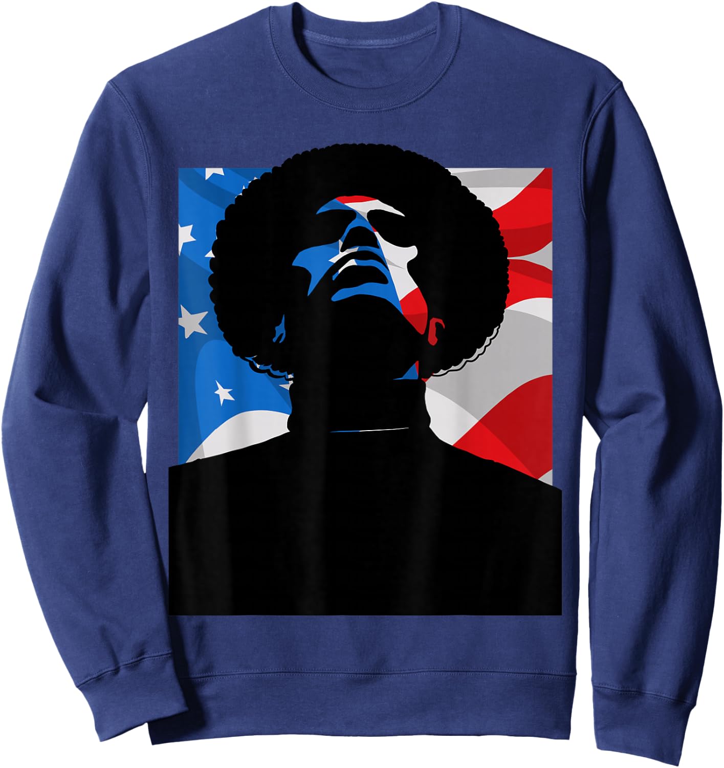 Black Power Panther Party Afro1966 American Flag Sweatshirt - Sweatshirt | Navy