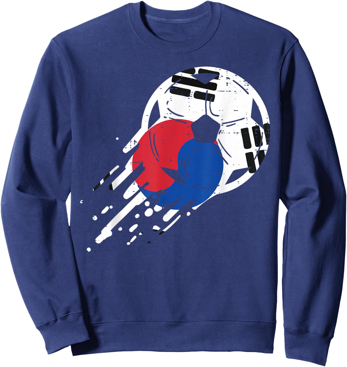 South Korea Flag Soccer Ball Football Fan Men Women Kids Sweatshirt - Sweatshirt | Navy
