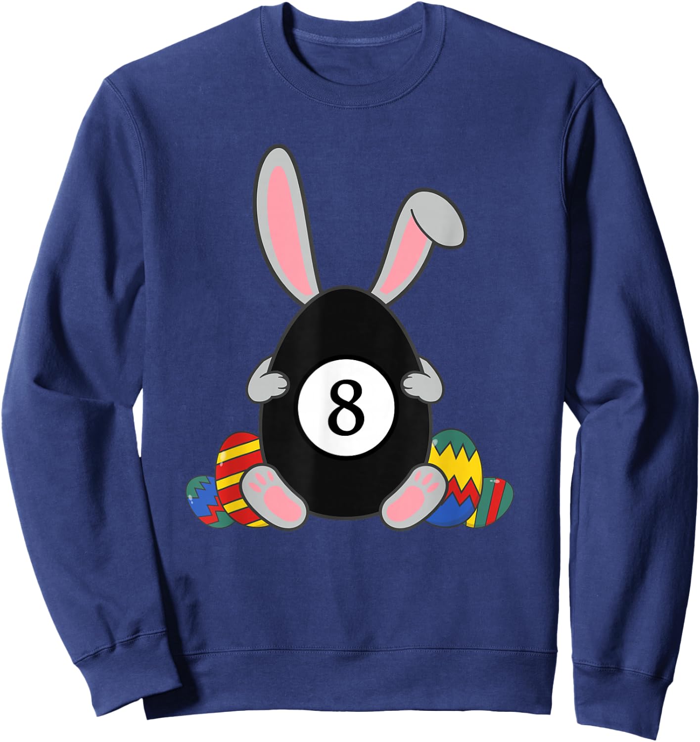 Kids Happy Easter Billiard Bunnyears Funny Egg Boys Sweatshirt - Sweatshirt | Navy
