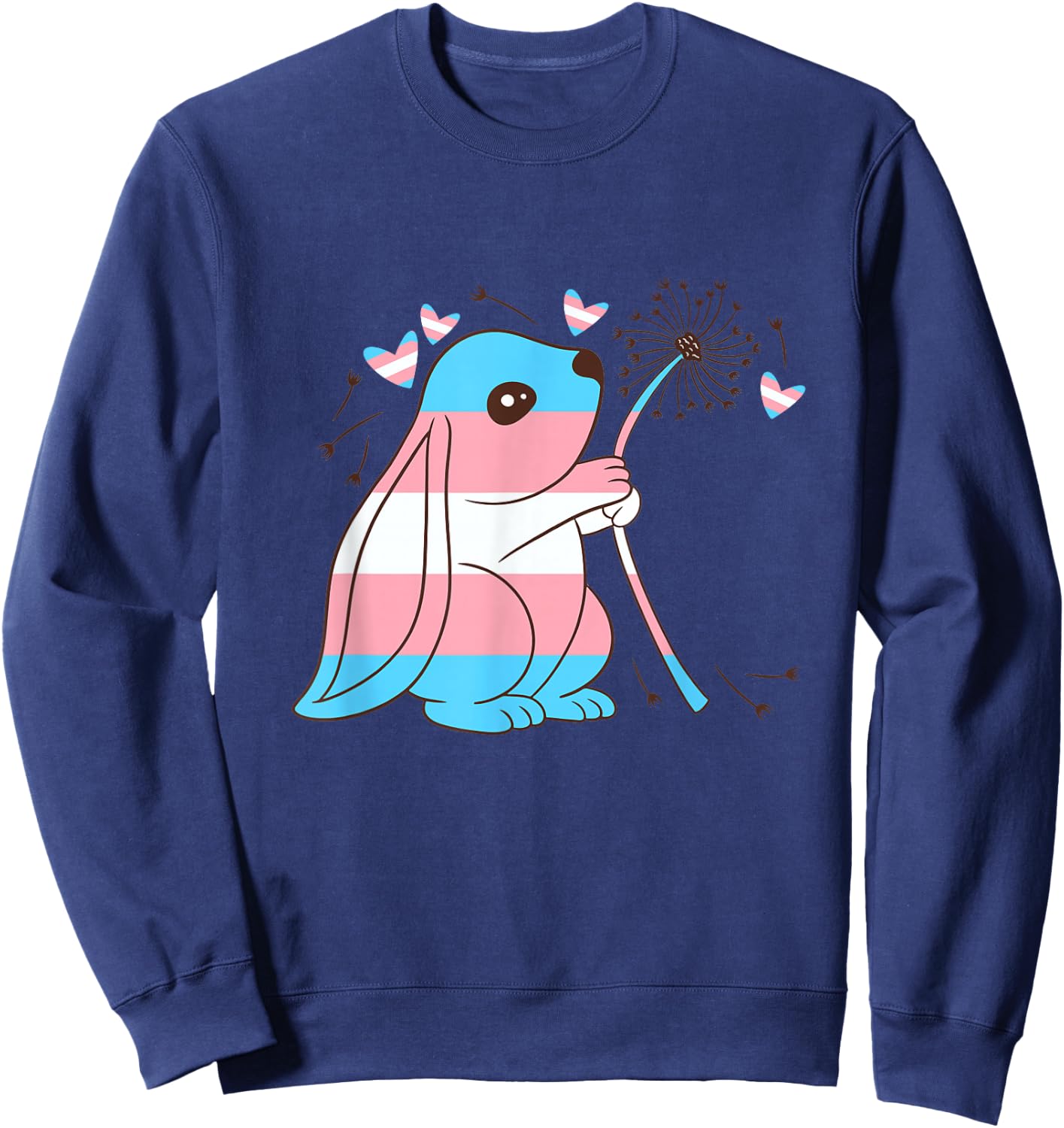 Transgender Bunny Dandelion Transsexual Transgender Pride Sweatshirt - Sweatshirt | Navy