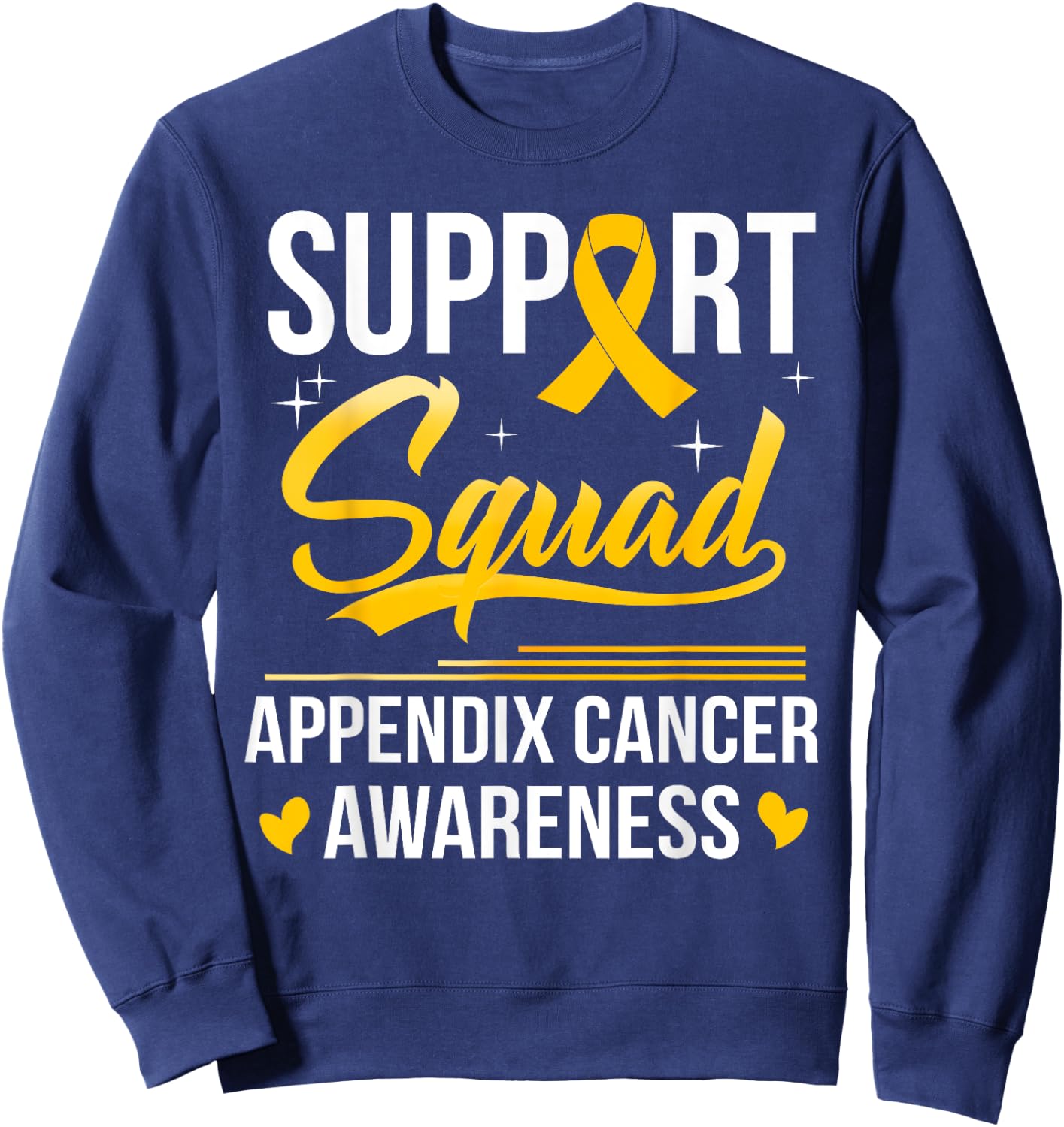 Support Squad Appendix Cancer Awareness amber Men Women Sweatshirt - Sweatshirt | Navy