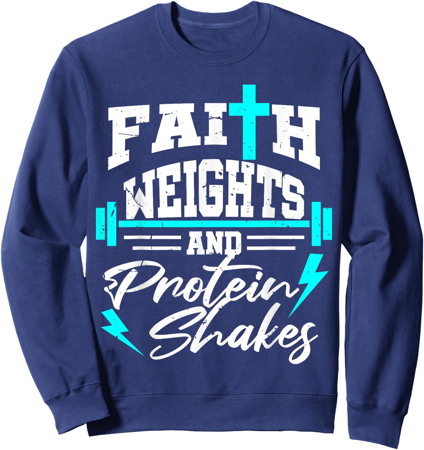Christian Workout Fitness Weightlifting Body Building Gift Sweatshirt - Sweatshirt | Navy