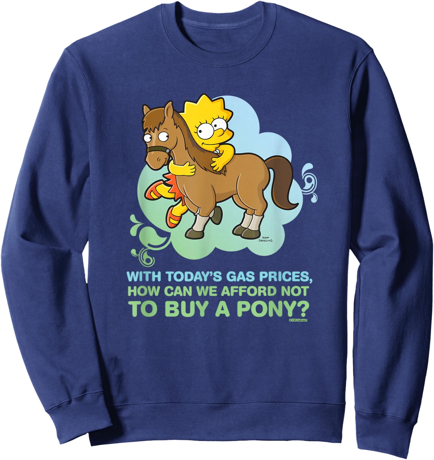 The Simpsons Lisa Simpson Buy a Pony Retro Sweatshirt - Sweatshirt | Navy