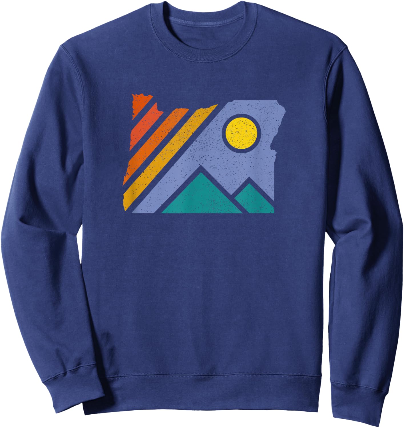 Retro Vintage Oregon Throwback Mountains Shirt and Gift Sweatshirt - Sweatshirt | Navy