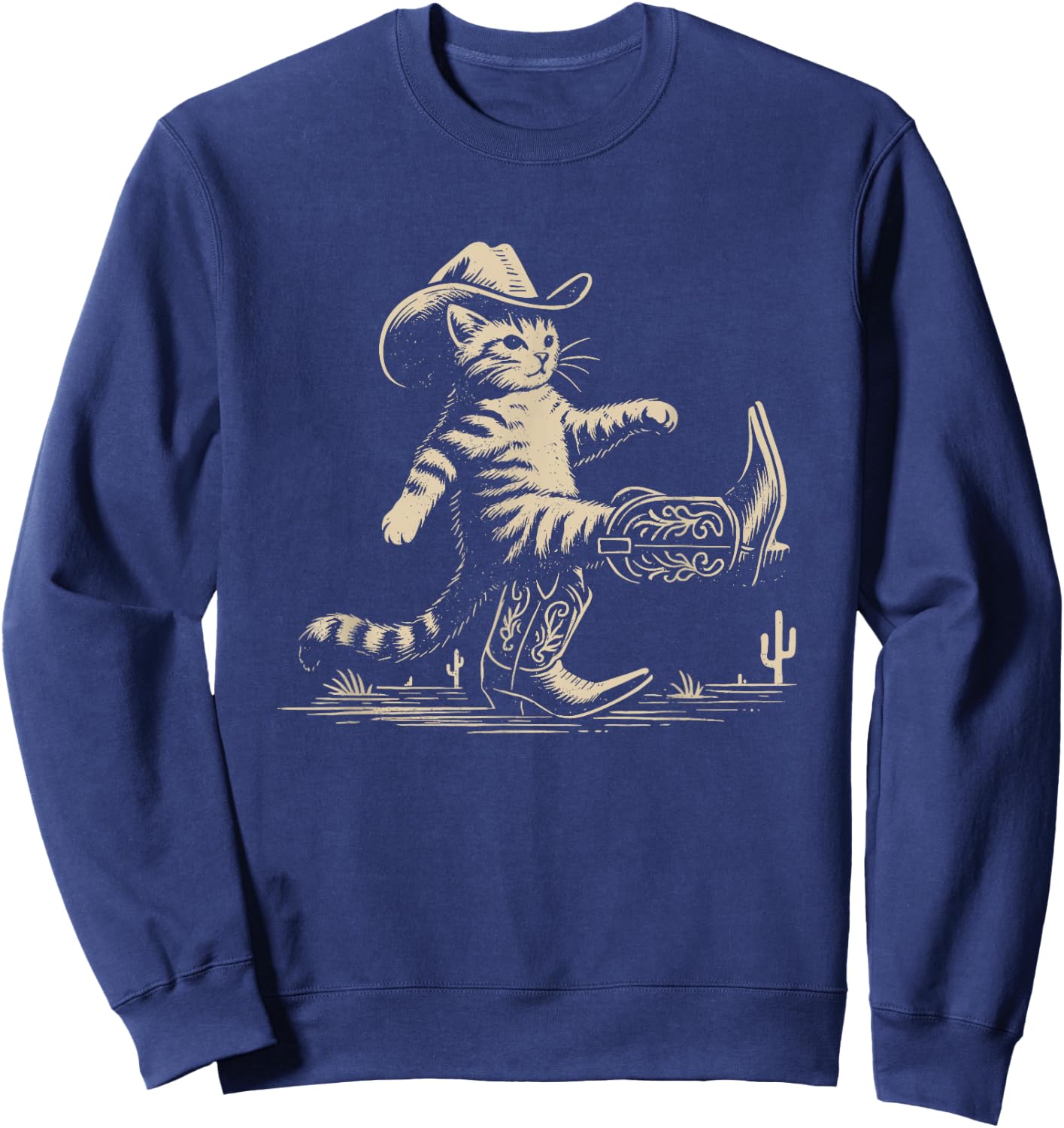 Funny Cowboy Boots for Cat Sweatshirt - Sweatshirt | Navy