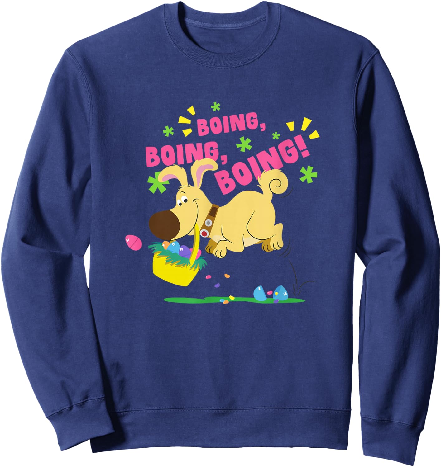 Disney Pixar Up Easter Spring Dug Boing Boing Bunny Hop Sweatshirt - Sweatshirt | Navy