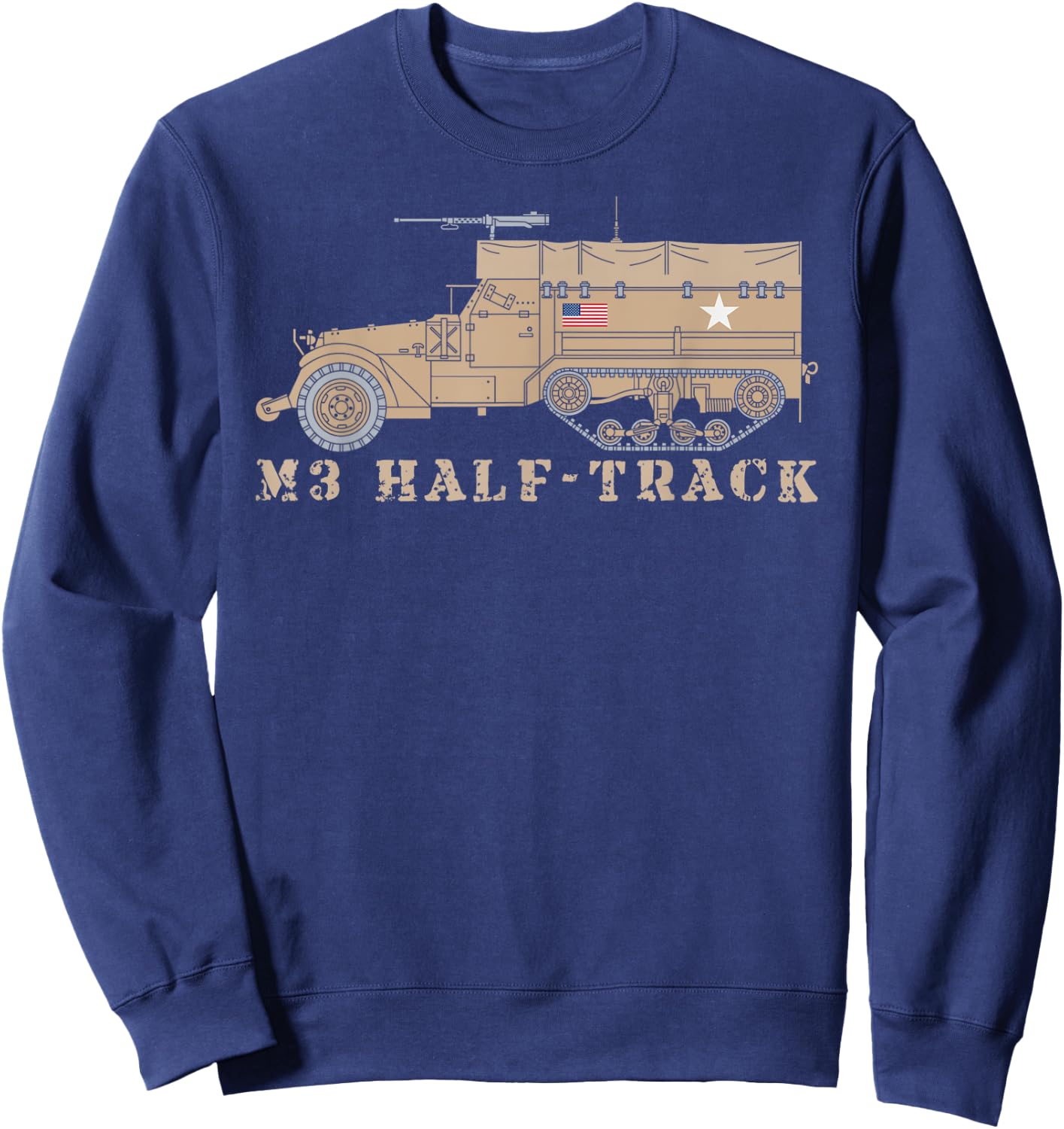 M3 Half Track WW2 American Military Truck Sweatshirt - Sweatshirt | Navy
