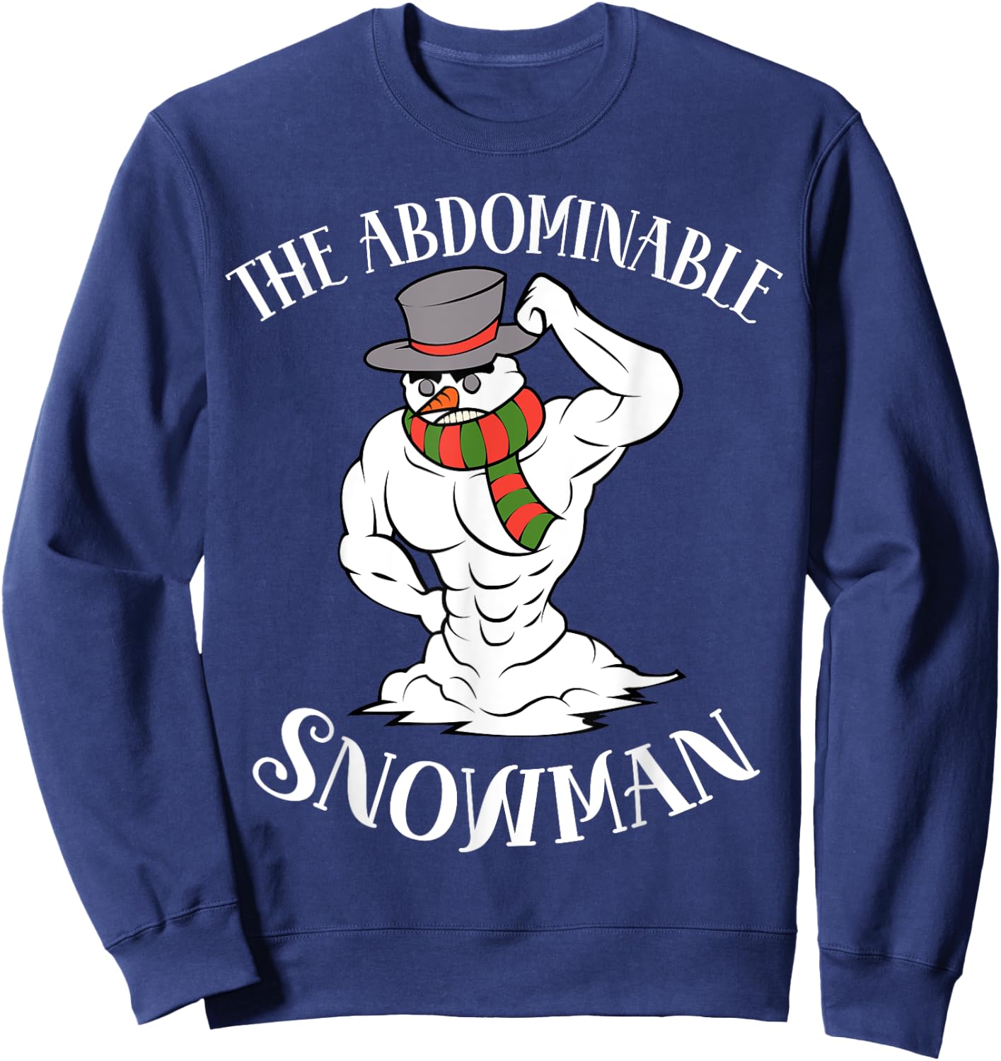Funny Christmas Workout Xmas Abominal Snowman Abdominal Gift Sweatshirt - Sweatshirt | Navy
