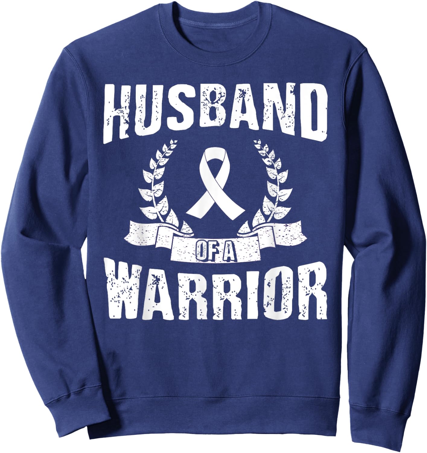 Husband Of A Warrior Lung Cancer Awareness Sweatshirt - Sweatshirt | Navy
