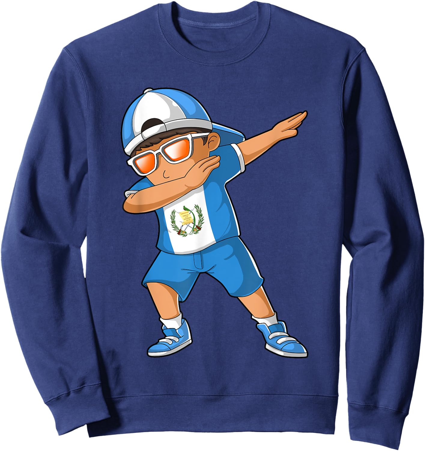 Guatemalan Boy Guatemala Kid Patriotism Roots Heritage Small Sweatshirt - Sweatshirt | Navy