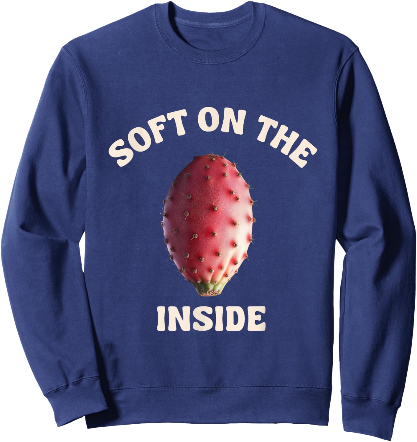 Sabra Soft On The Inside Cactus Pear Tsabar Israel Hebrew Sweatshirt - Sweatshirt | Navy