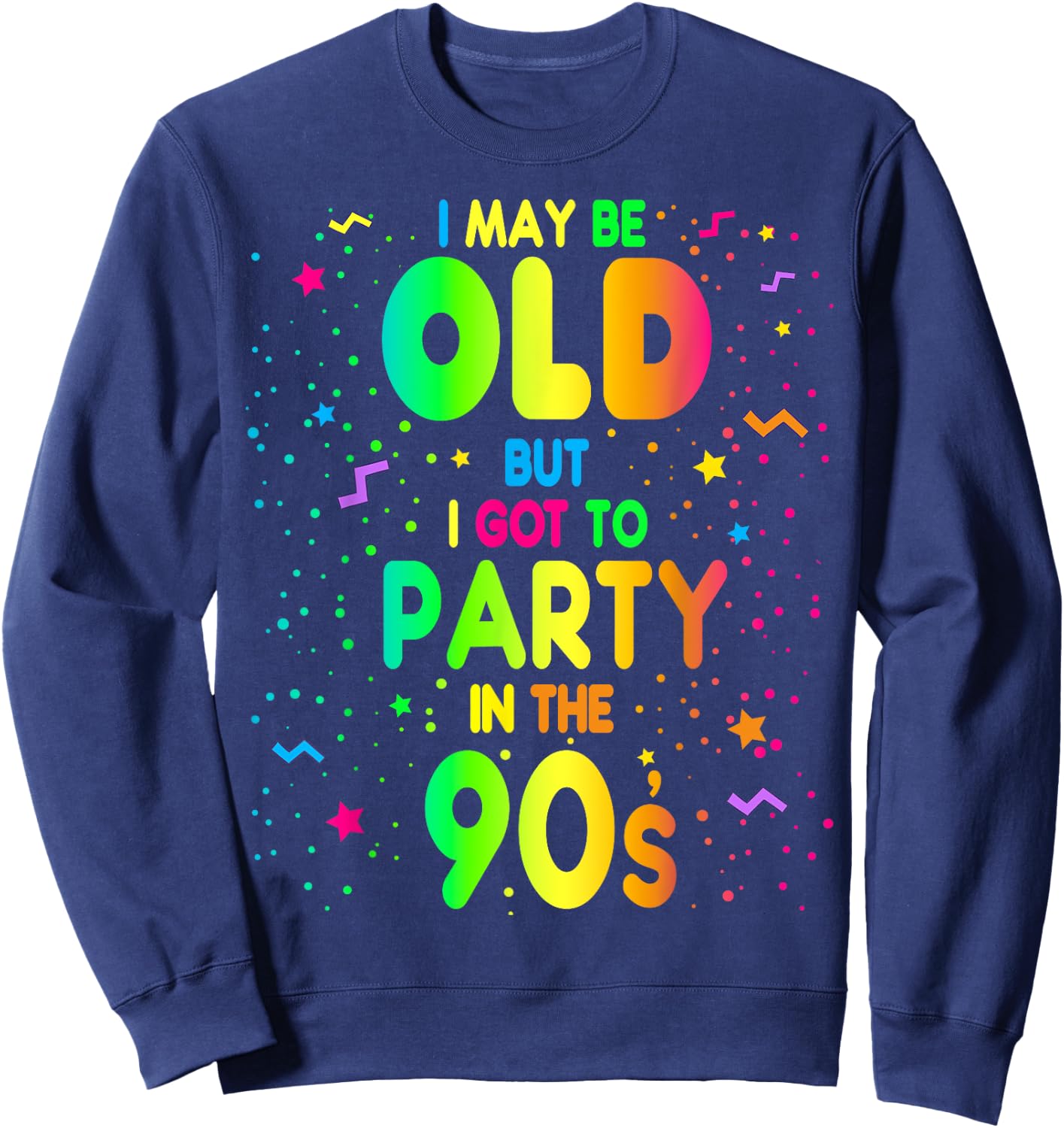 90s Design , Rave Outfit and 1990s Costume , Black Sweatshirt - Sweatshirt | Navy