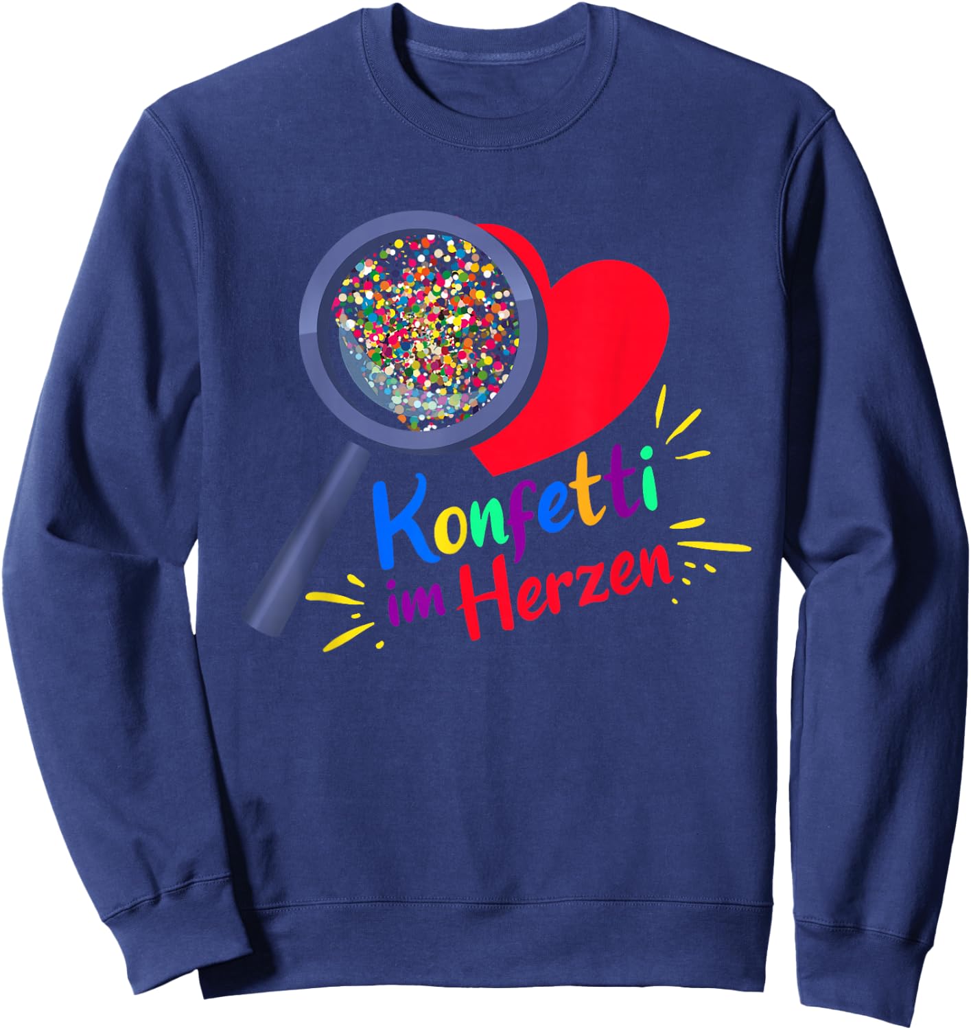 Confetti in the Heart Carnival Party Kölsch Costume , black Sweatshirt - Sweatshirt | Navy