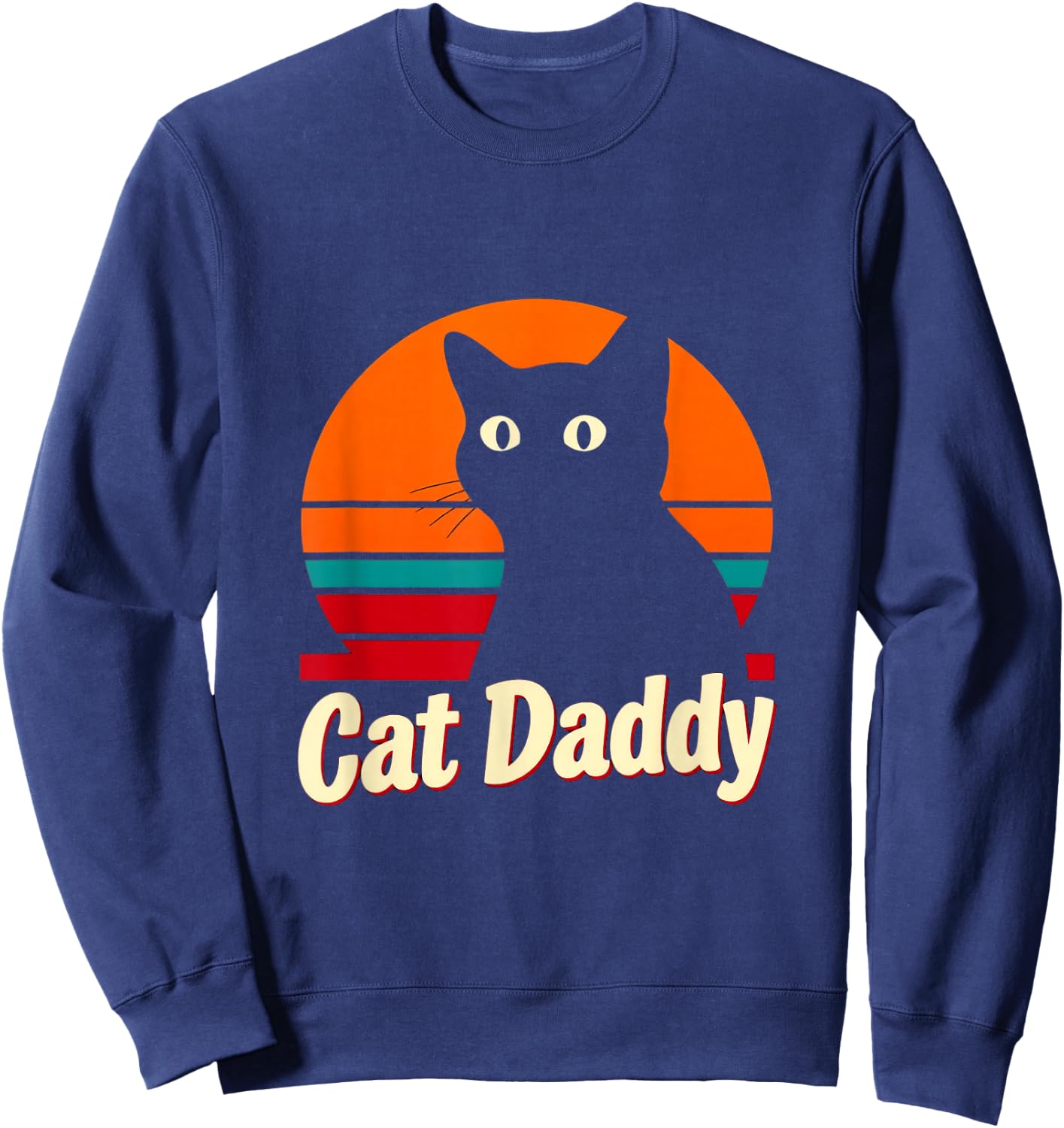 Cat Daddy Retro Cat Sweatshirt - Sweatshirt | Navy