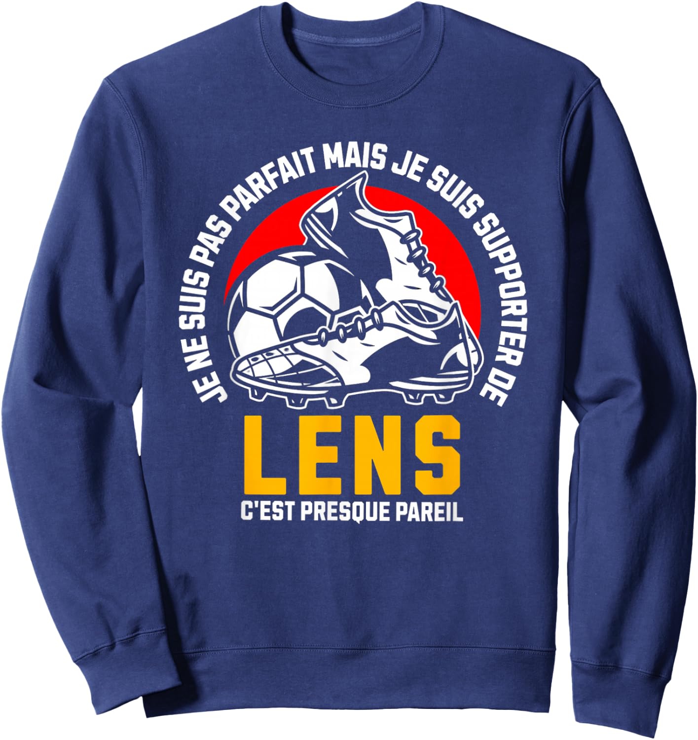 Supporter LENS FOOT - FOOTBALL - LENS HUMOUR , Black, S Sweatshirt - Sweatshirt | Navy