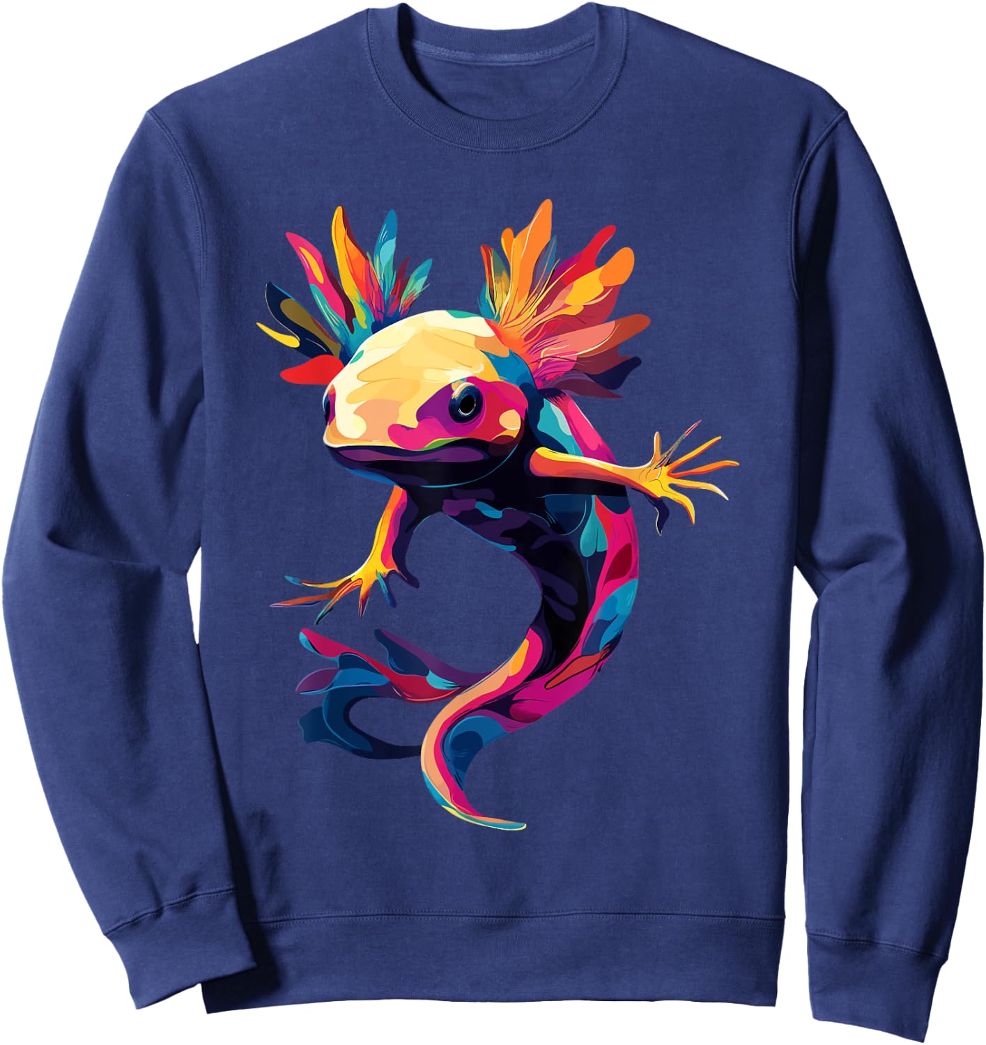 Axolotl Amphibian Color Pop Art Axolotl Lovers Sweatshirt - Sweatshirt | Navy