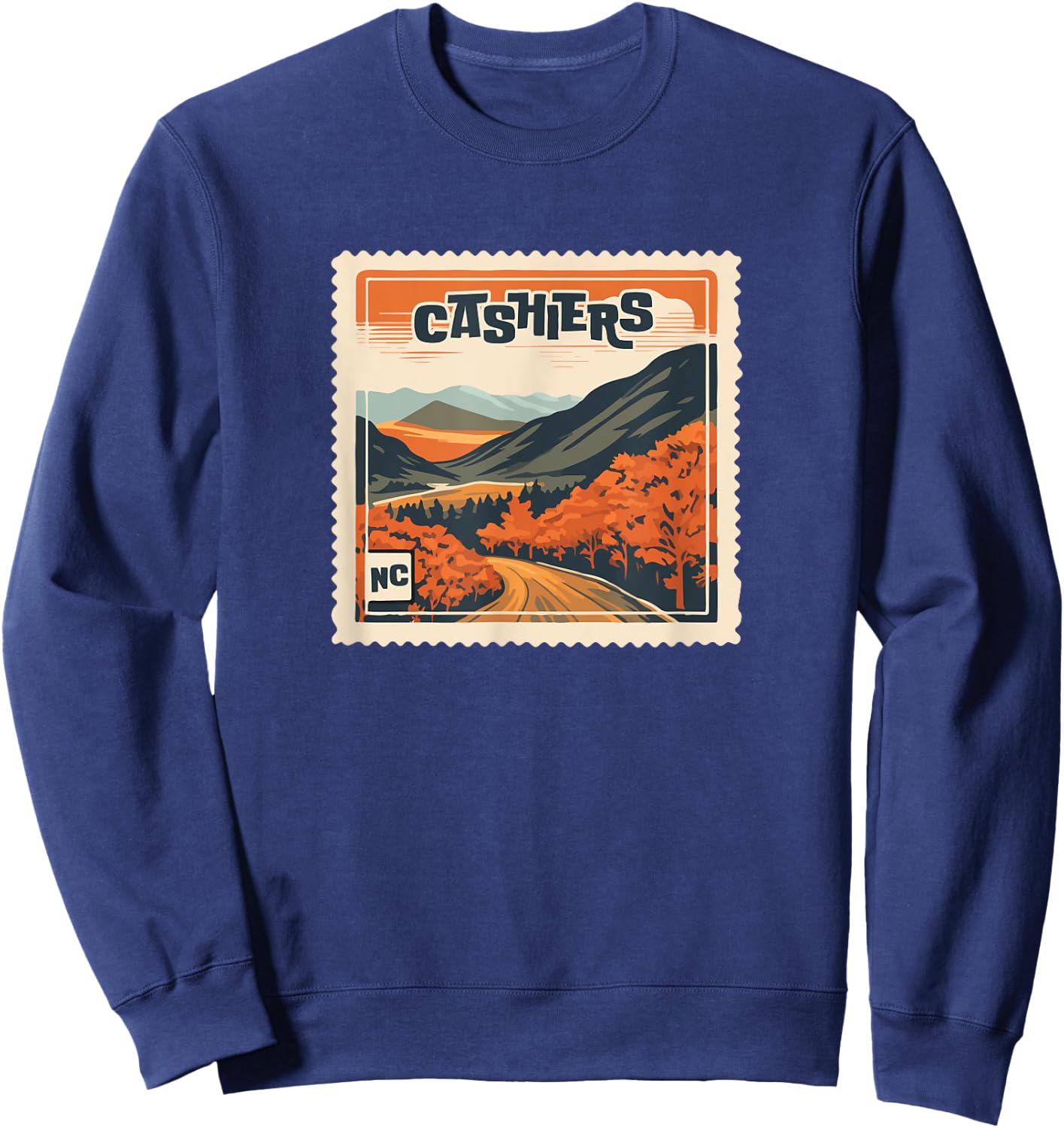 Cashiers NC Mountain Cashiers NC Travel Hiking Vacation Sweatshirt - Sweatshirt | Navy