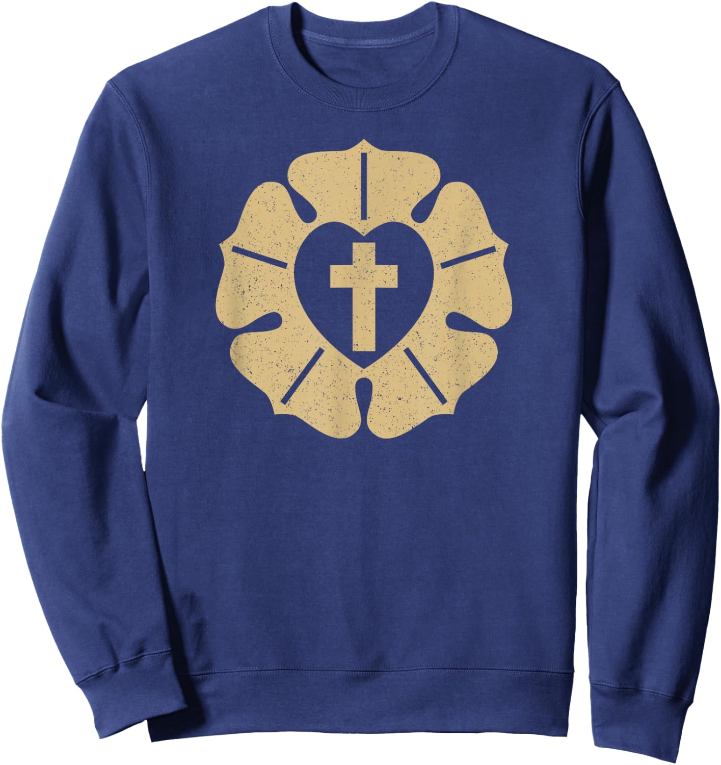 Luther Rose Seal Lutheran Symbol Sweatshirt - Sweatshirt | Navy