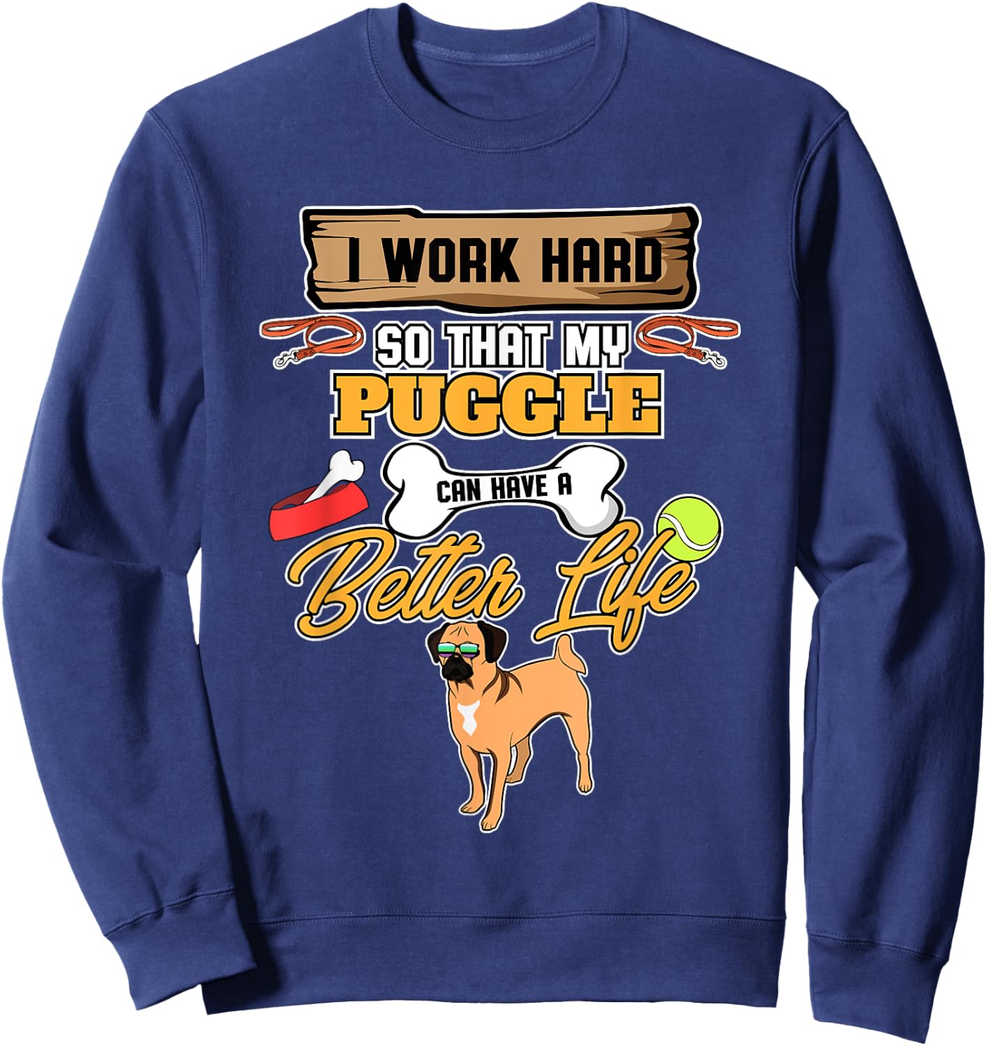 Puggle Lover I Dog Lover I Funny Puggle Sweatshirt - Sweatshirt | Navy