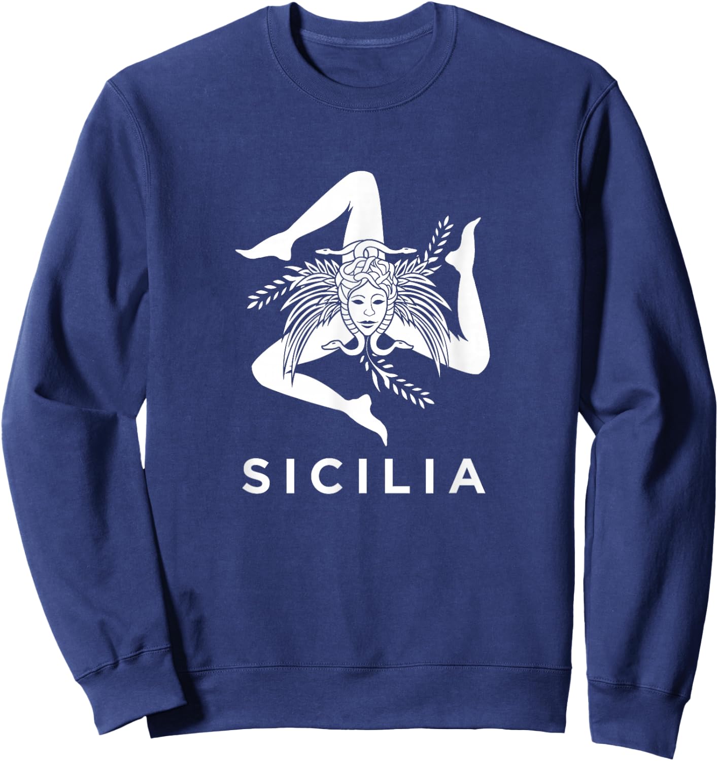 Sicilian Pride - Sicilia - Sicilian Flag Trinacria Sweatshirt - Sweatshirt | Navy