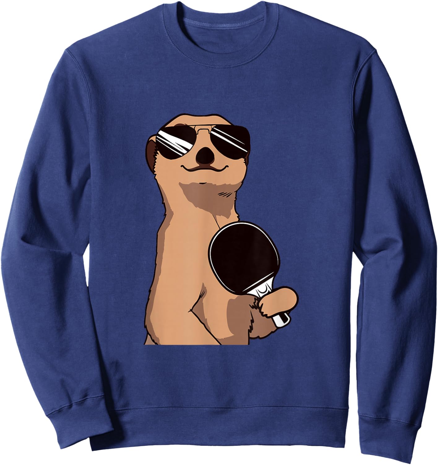 Meerkat Table Tennis Table Tennis Player , black Sweatshirt - Sweatshirt | Navy