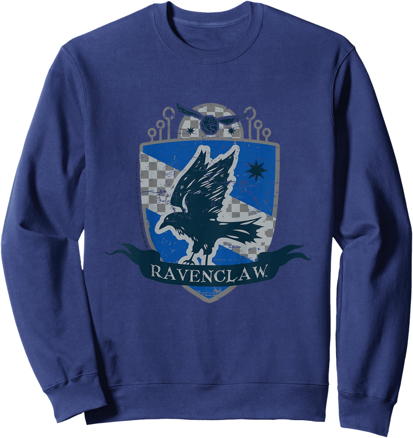 Kids Harry Potter Ravenclaw Quidditch Distressed Shield Kids , grey, 2 Sweatshirt - Sweatshirt | Navy
