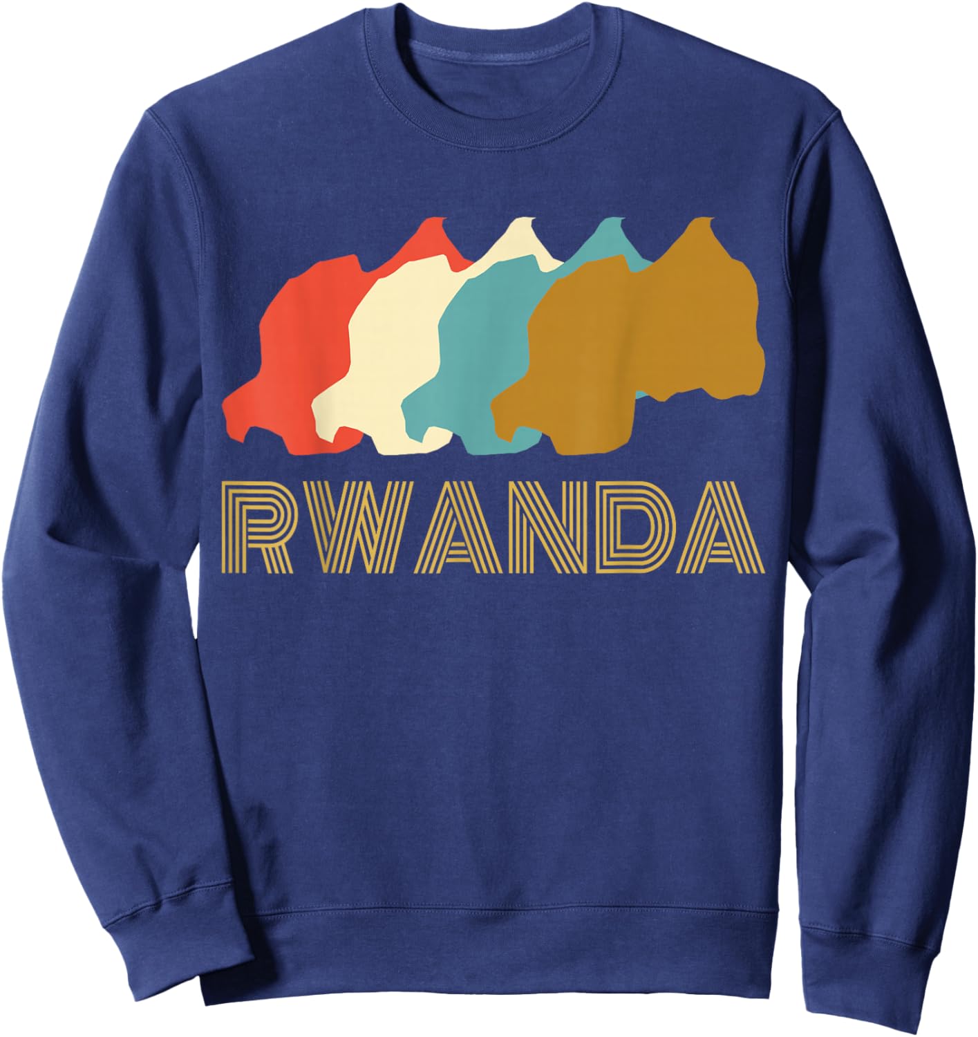 Vintage Rwanda , I Love Rwanda Map Shirt Sweatshirt - Sweatshirt | Navy