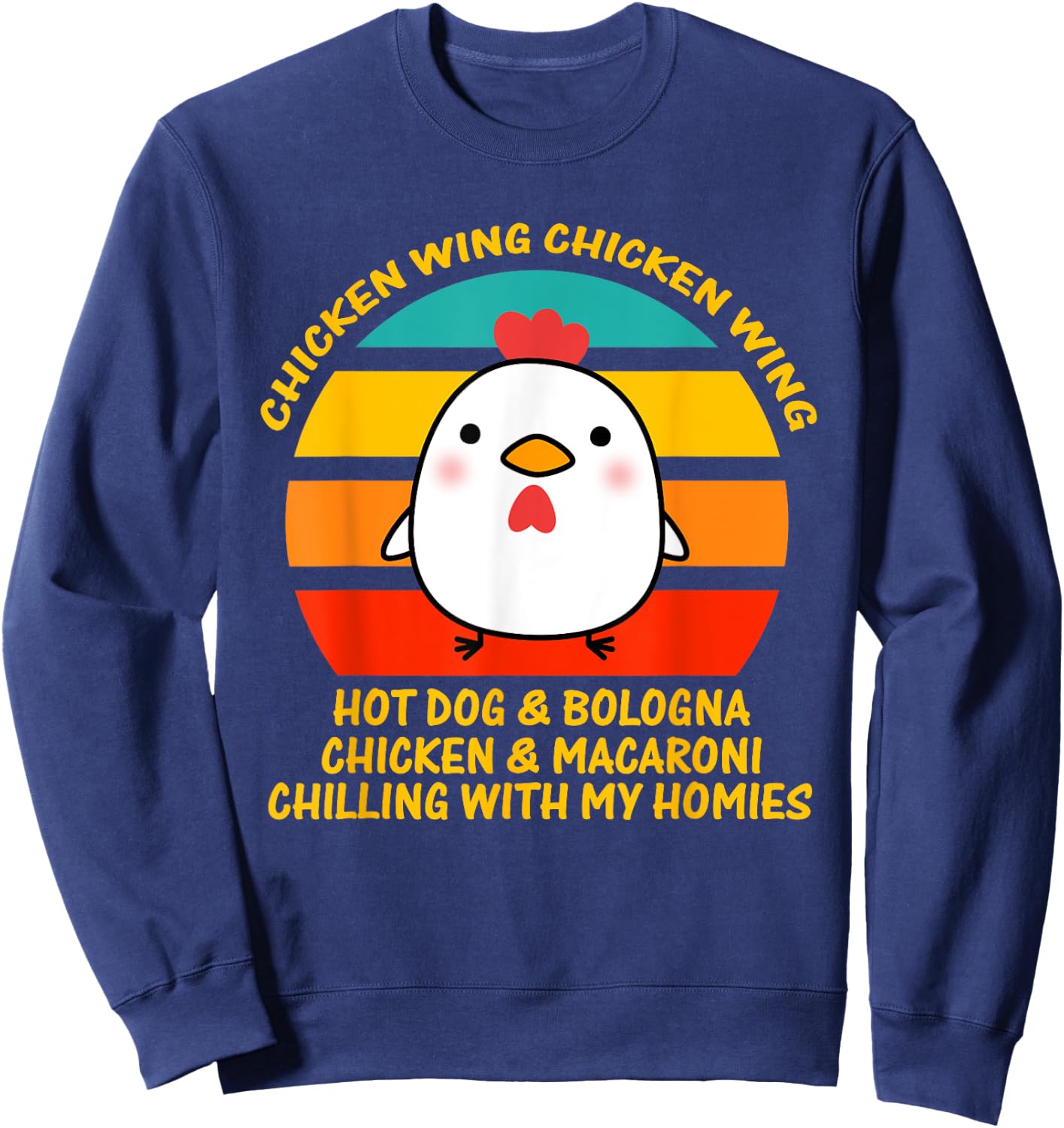Chicken Wing Chicken Wing Hot Dog and Bologna Kids Toddlers Sweatshirt - Sweatshirt | Navy