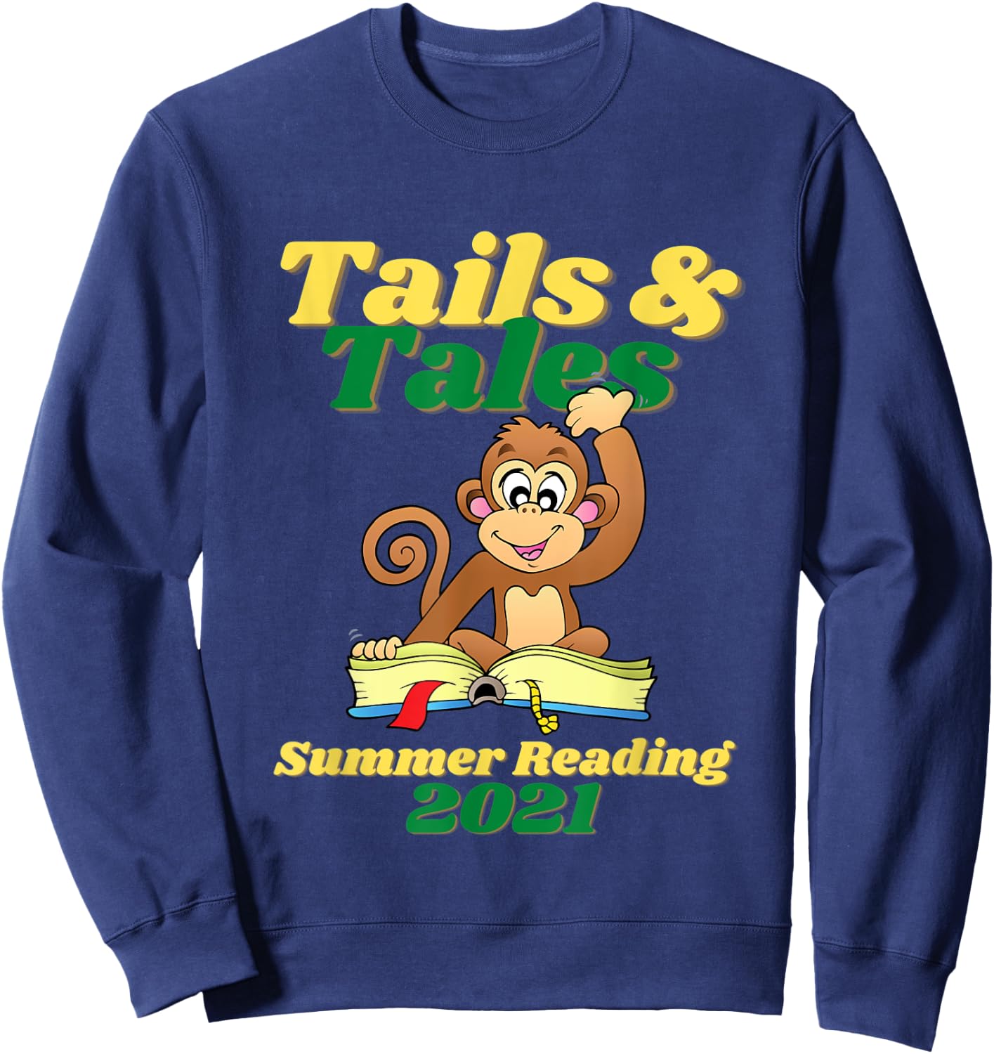 Tails and Tales Summer Reading 2021 Monkey Library Prize Sweatshirt - Sweatshirt | Navy