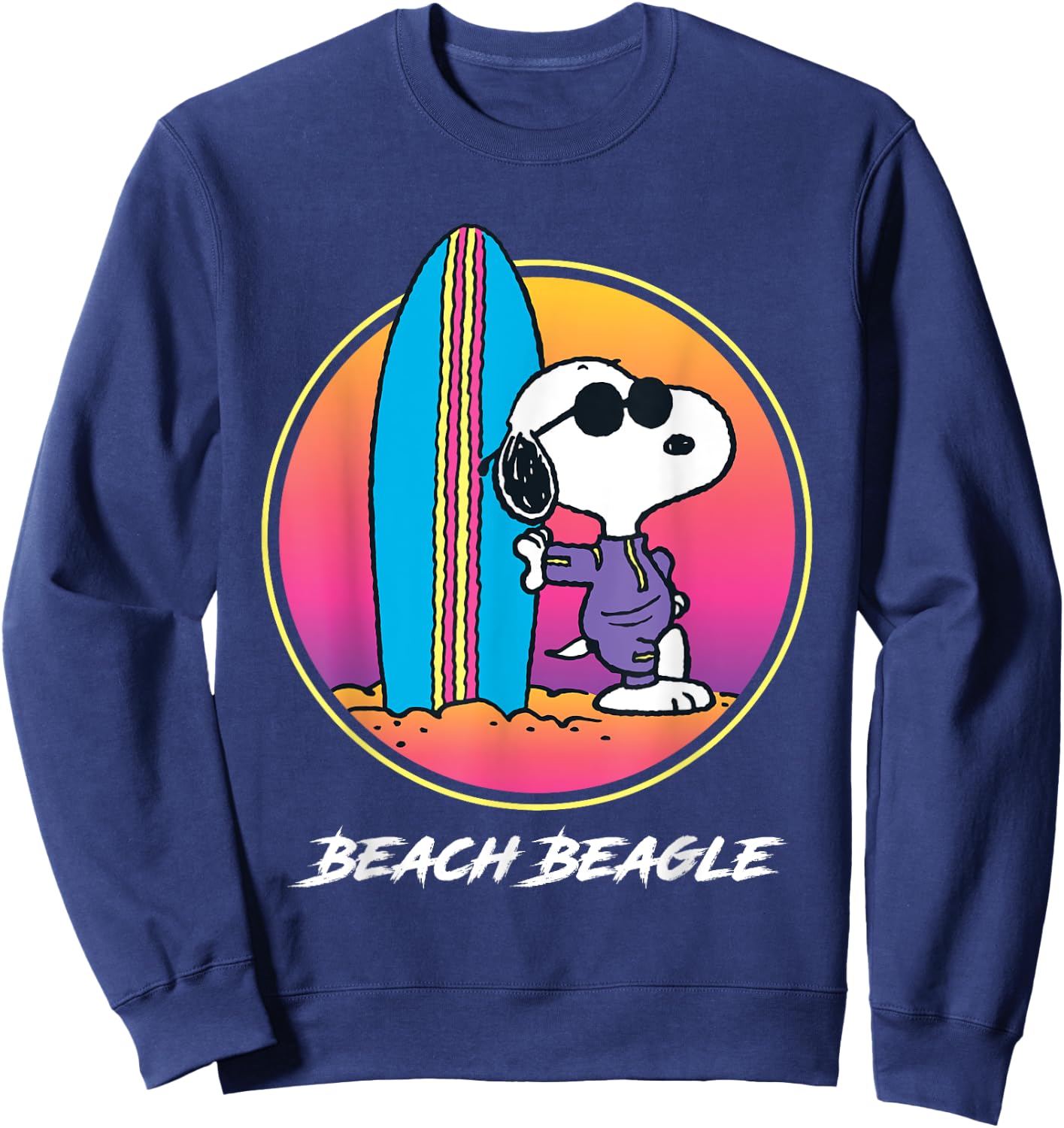 Peanuts Beach Beagle Surf Snoopy Sweatshirt - Sweatshirt | Navy