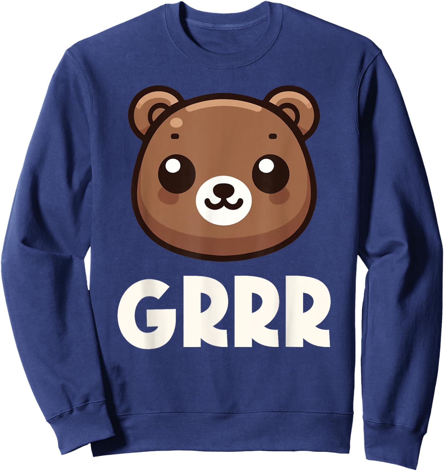 Cute Kawaii Bear Grr Kids Boys Girls Graphic Sweatshirt - Sweatshirt | Navy