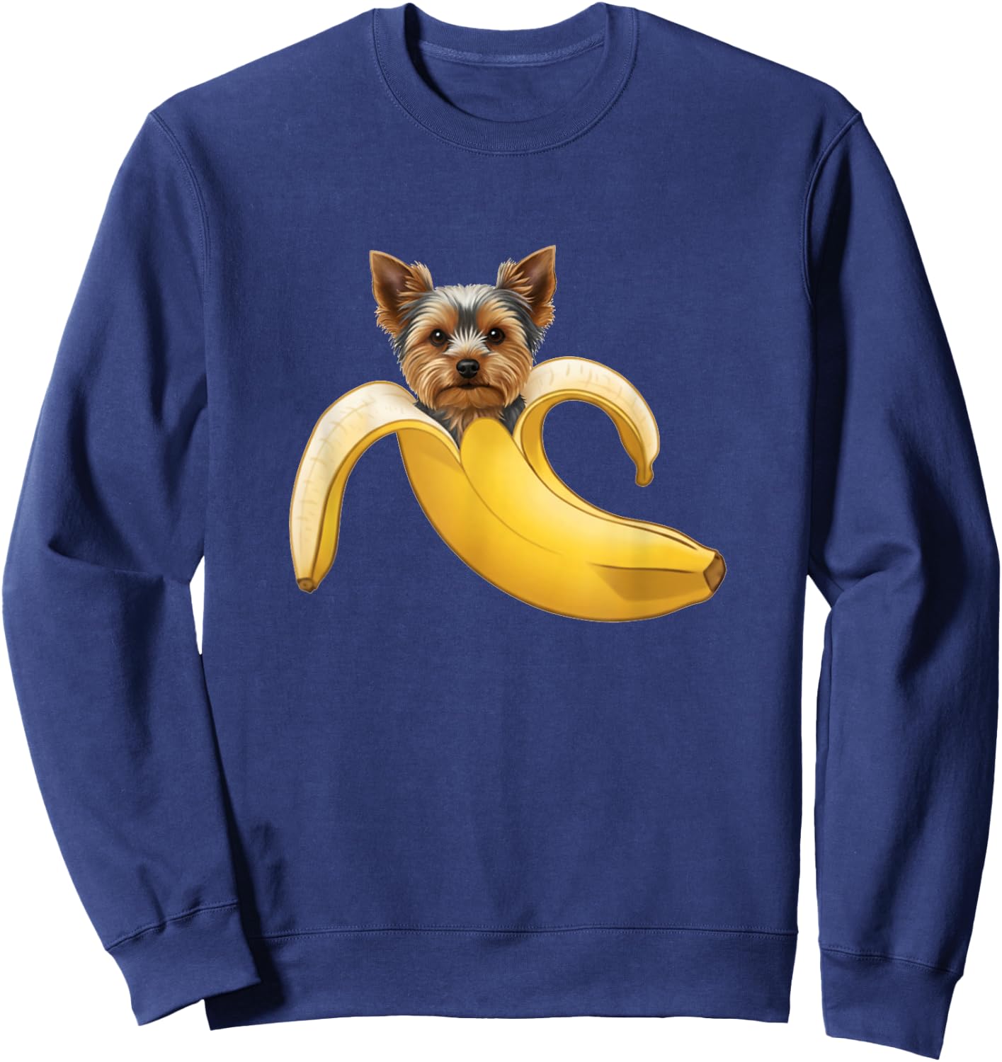 Funny Yorkshire Terrier Yorkie Lovers Banana Boys Girls Kids Sweatshirt - Sweatshirt | Navy
