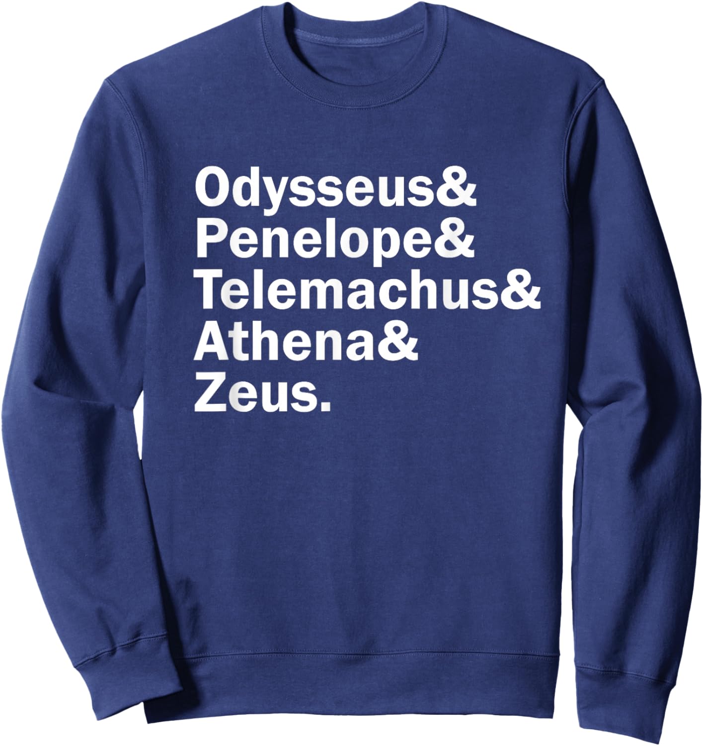 Fountain City Literature Gear The Odyssey Ancient Greek Epic Poem by Homer Design Adult Men's Black Cotton Blend Polyester 100% Classic Fit Short Sleeve Sweatshirt - Sweatshirt | Navy