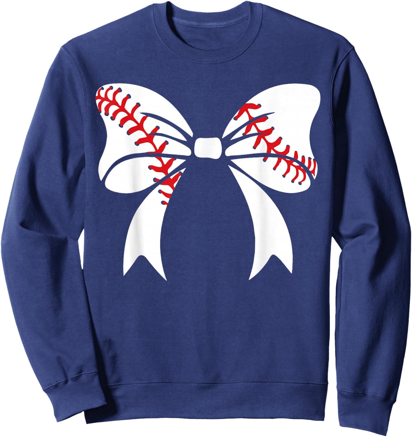 Baseball Bow Baseball Mom Mothers Day Women Baseball Mama Sweatshirt - Sweatshirt | Navy