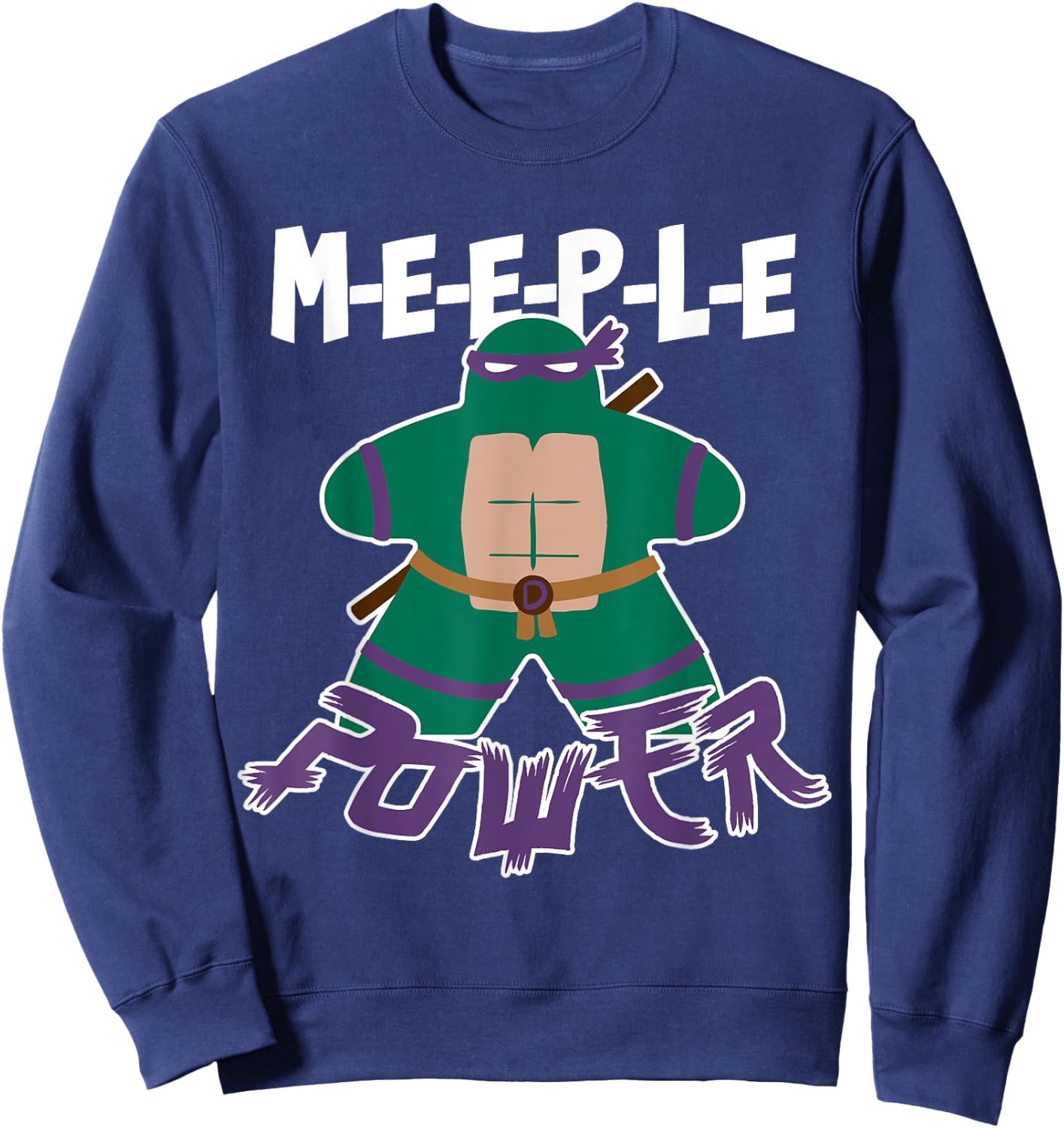 Meeple Power Turtles Cartoon Board Games Adults 80s Retro Sweatshirt - Sweatshirt | Navy
