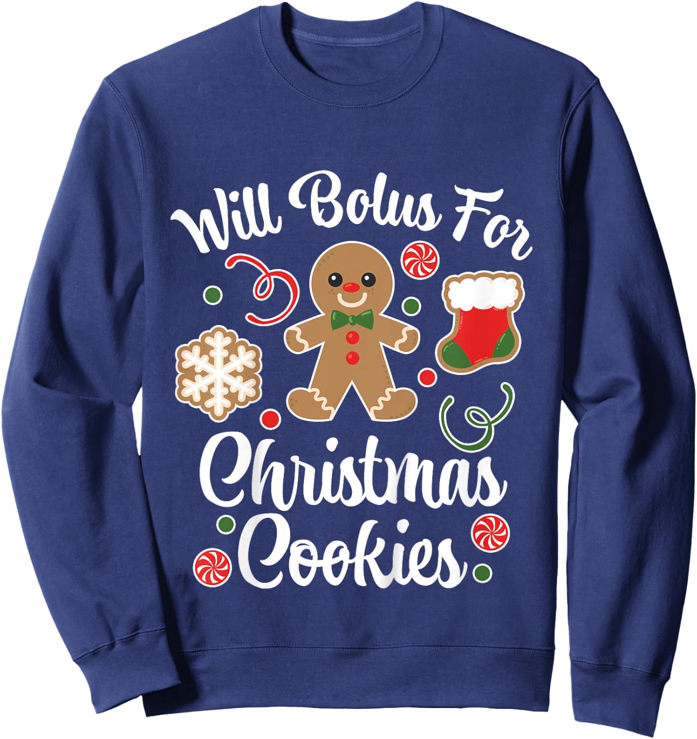 Kids Type 1 Diabetes Awareness Bolus For Christmas Cookies Youth Sweatshirt - Sweatshirt | Navy