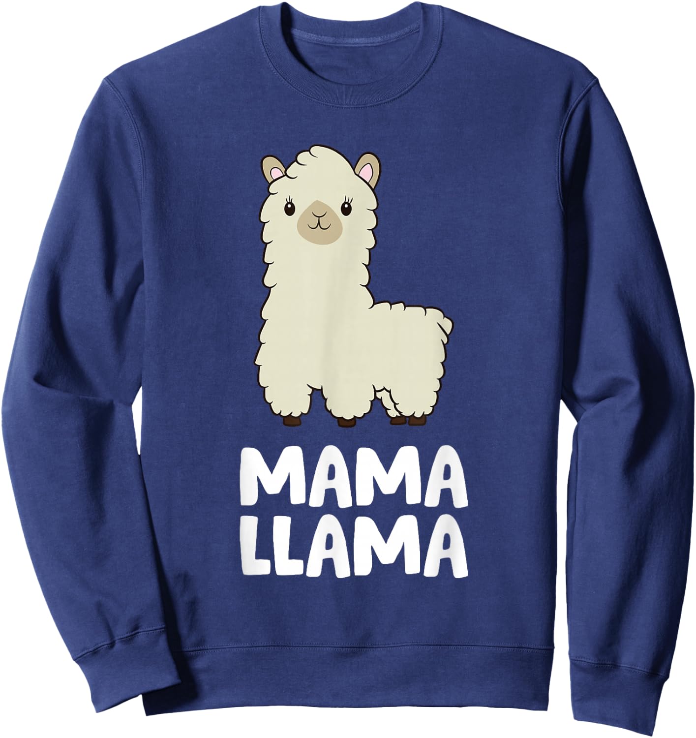 Women Llama Mom Mama Llama Sweatshirt - Sweatshirt | Navy