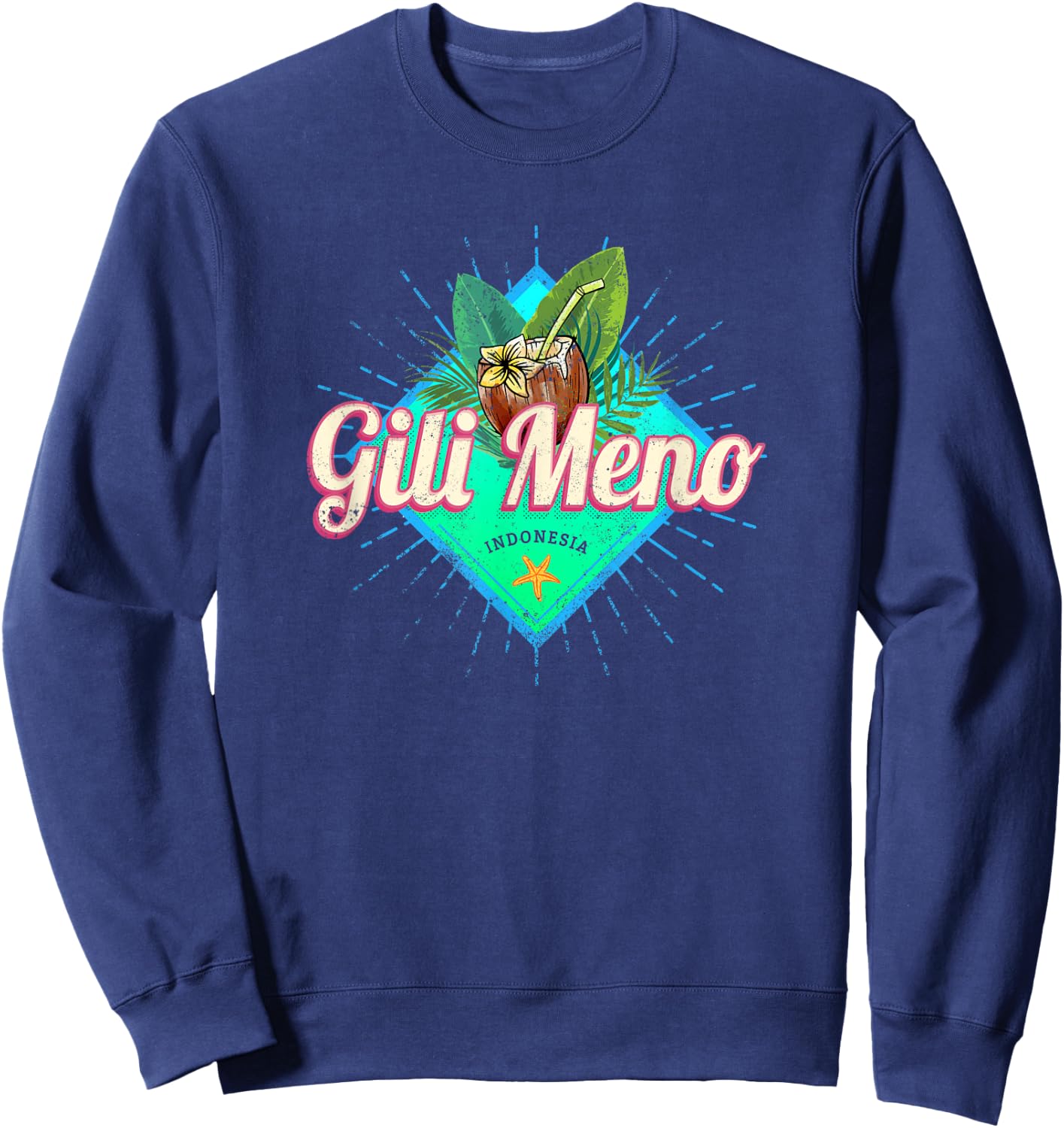 Gili Meno Lombok Retro Island Indonesia Vintage Souvenir Sweatshirt - Sweatshirt | Navy