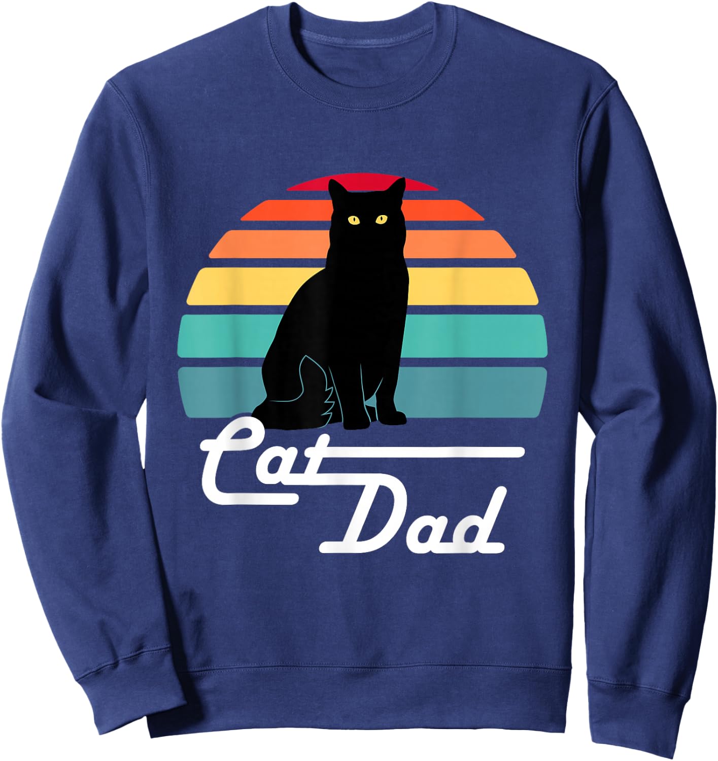 Cat Dad - Vintage Style Cat Lover Gift Sweatshirt - Sweatshirt | Navy