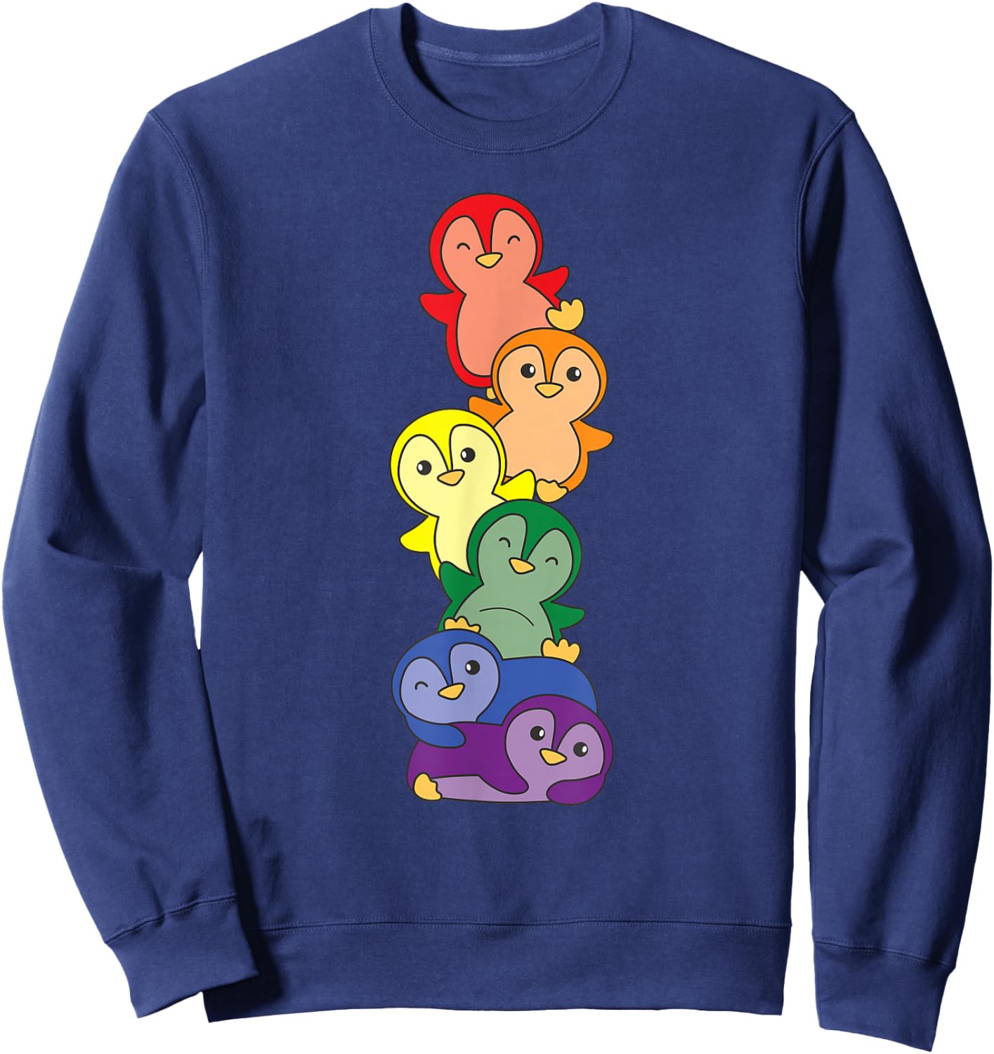 Rainbow Flag Gay Pride LGBTQ Penguin Sweatshirt - Sweatshirt | Navy