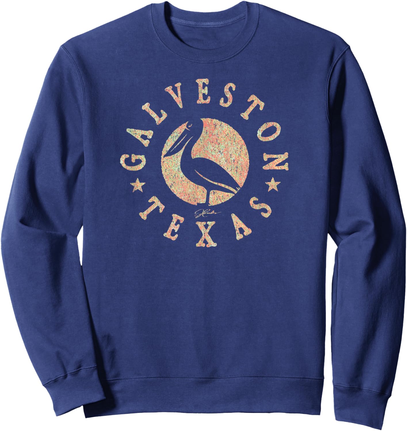 JCombs: Galveston, Texas, Pelican Sweatshirt - Sweatshirt | Navy