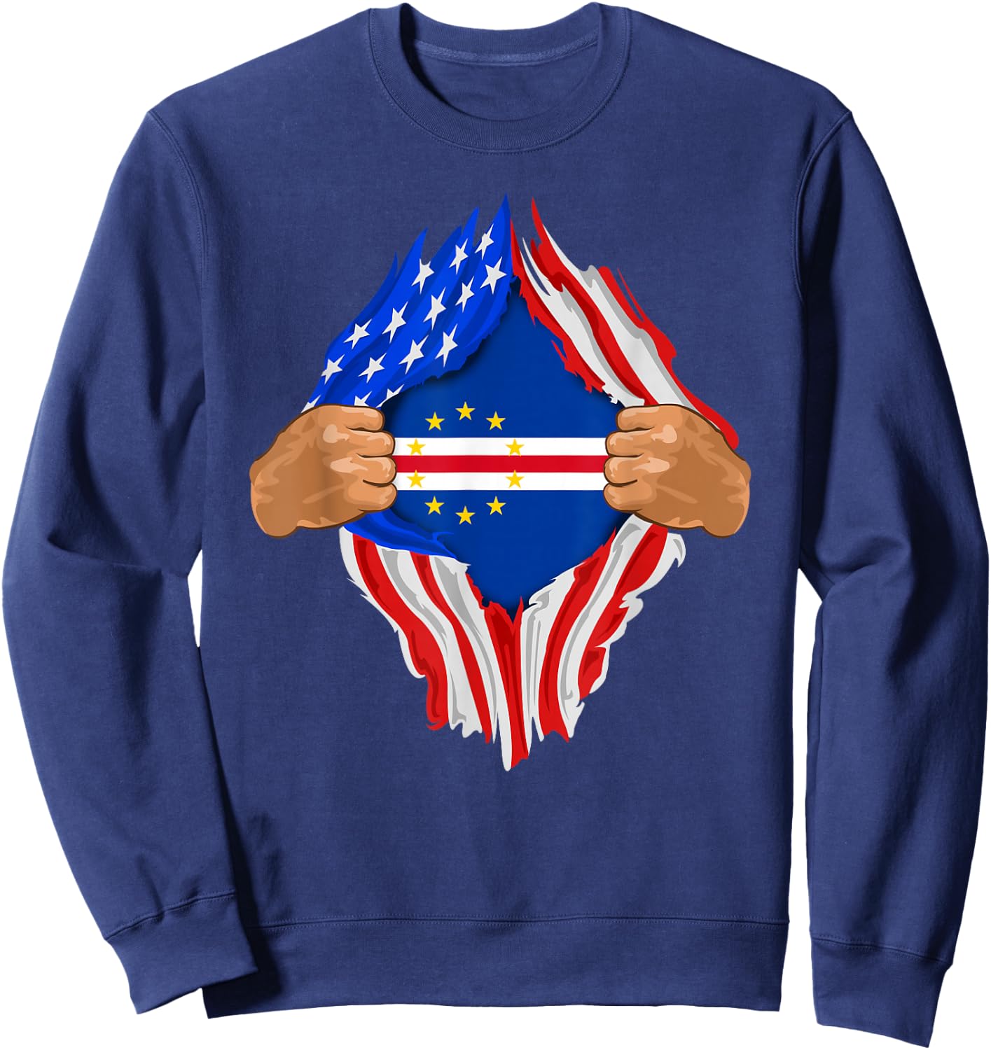 Cape Verde Blood Inside Me | Cape Verde Flag Gift Sweatshirt - Sweatshirt | Navy