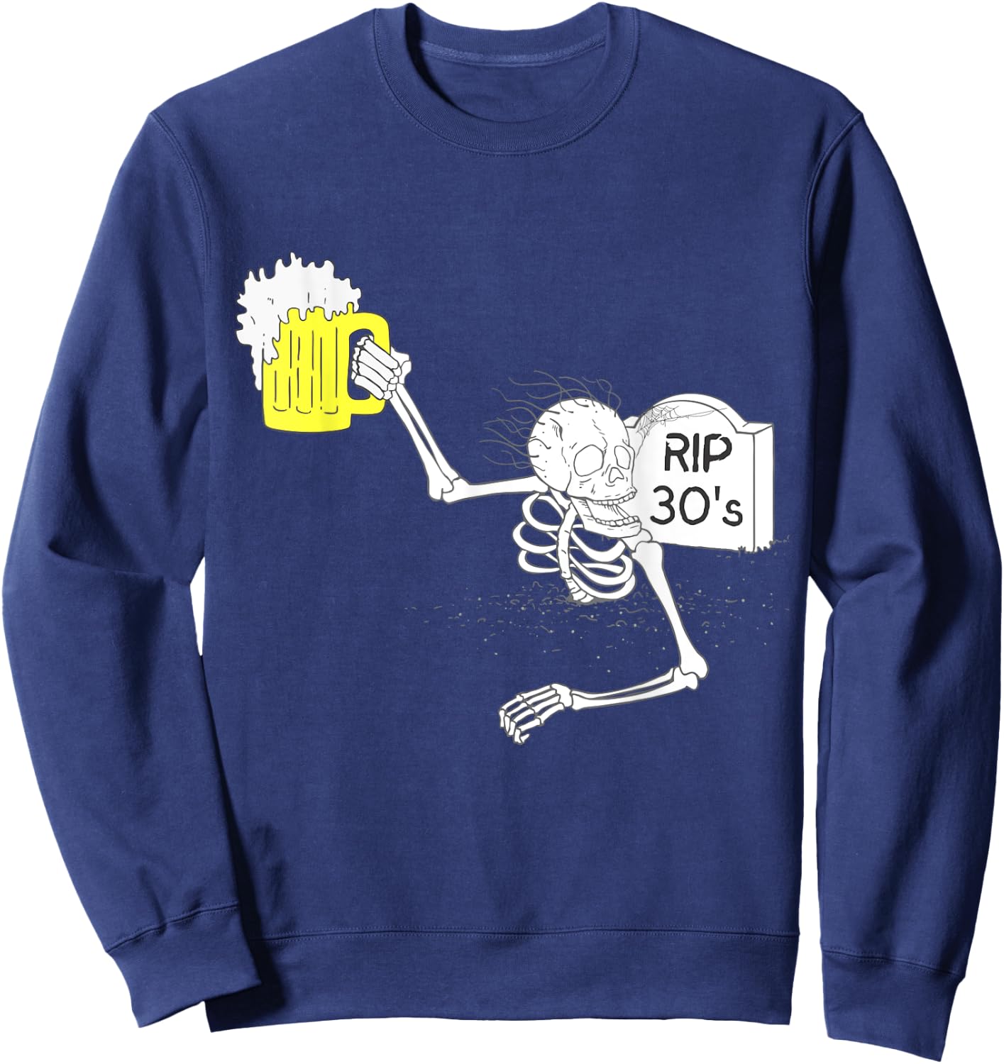 Funny 40th Birthday | R.I.P. 30's Tombstone Sweatshirt - Sweatshirt | Navy